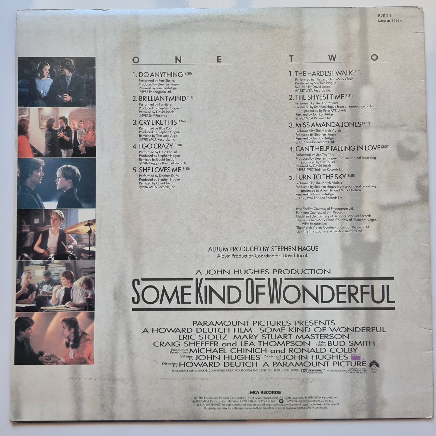 Various – Some Kind Of Wonderful (Music From The Motion Picture Soundtrack) - 1987 - Vinyl Record LP - Sound Hound Records