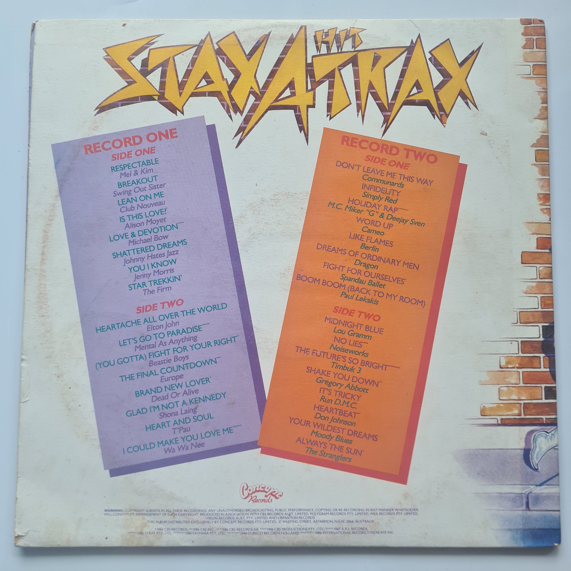 Various – Stax 'A' Hit Trax - 1987 - Vinyl Record 2LP - Sound Hound Records