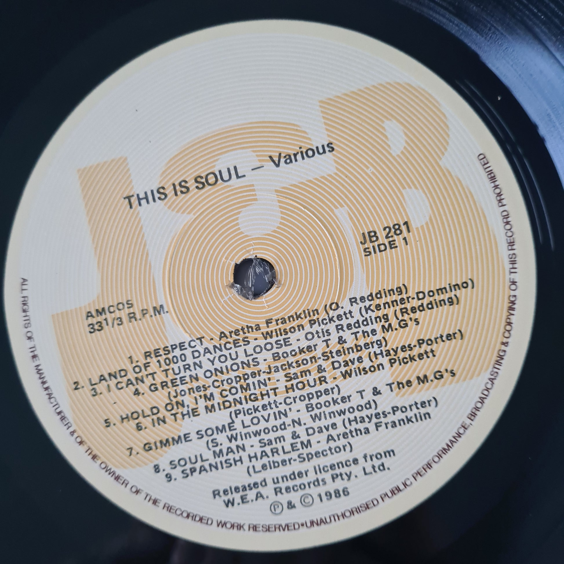 Various – This Is Soul - 1986 - Vinyl Record LP - Sound Hound Records