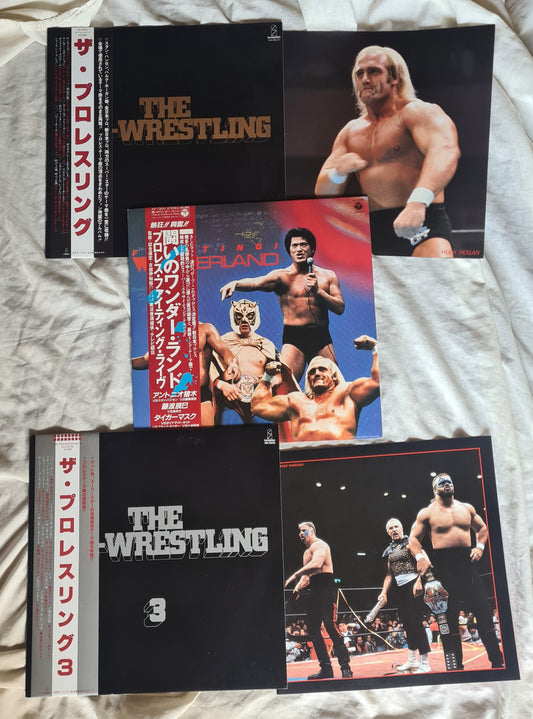 WRESTLING WWF- VINTAGE JAPAN 1983-85 VINYL RECORDS x3- HULK HOGAN, etc. - Sound Hound Records