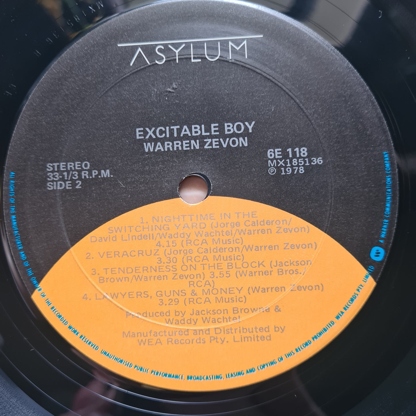 Warren Zevon – Excitable Boy - 1978 (1984 Australian Pressing) - Vinyl Record LP - Sound Hound Records