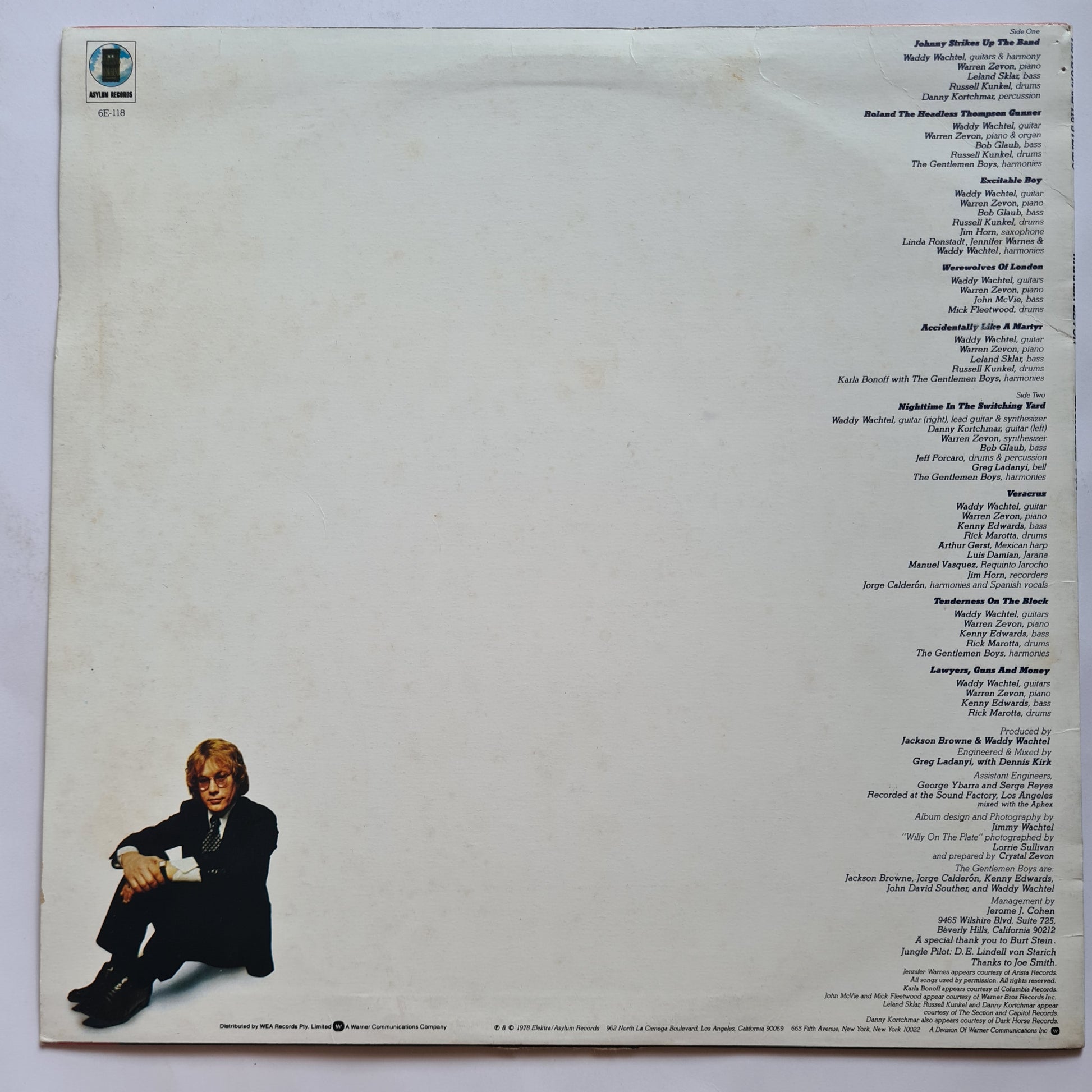 Warren Zevon – Excitable Boy - 1978 (1984 Australian Pressing) - Vinyl Record LP - Sound Hound Records