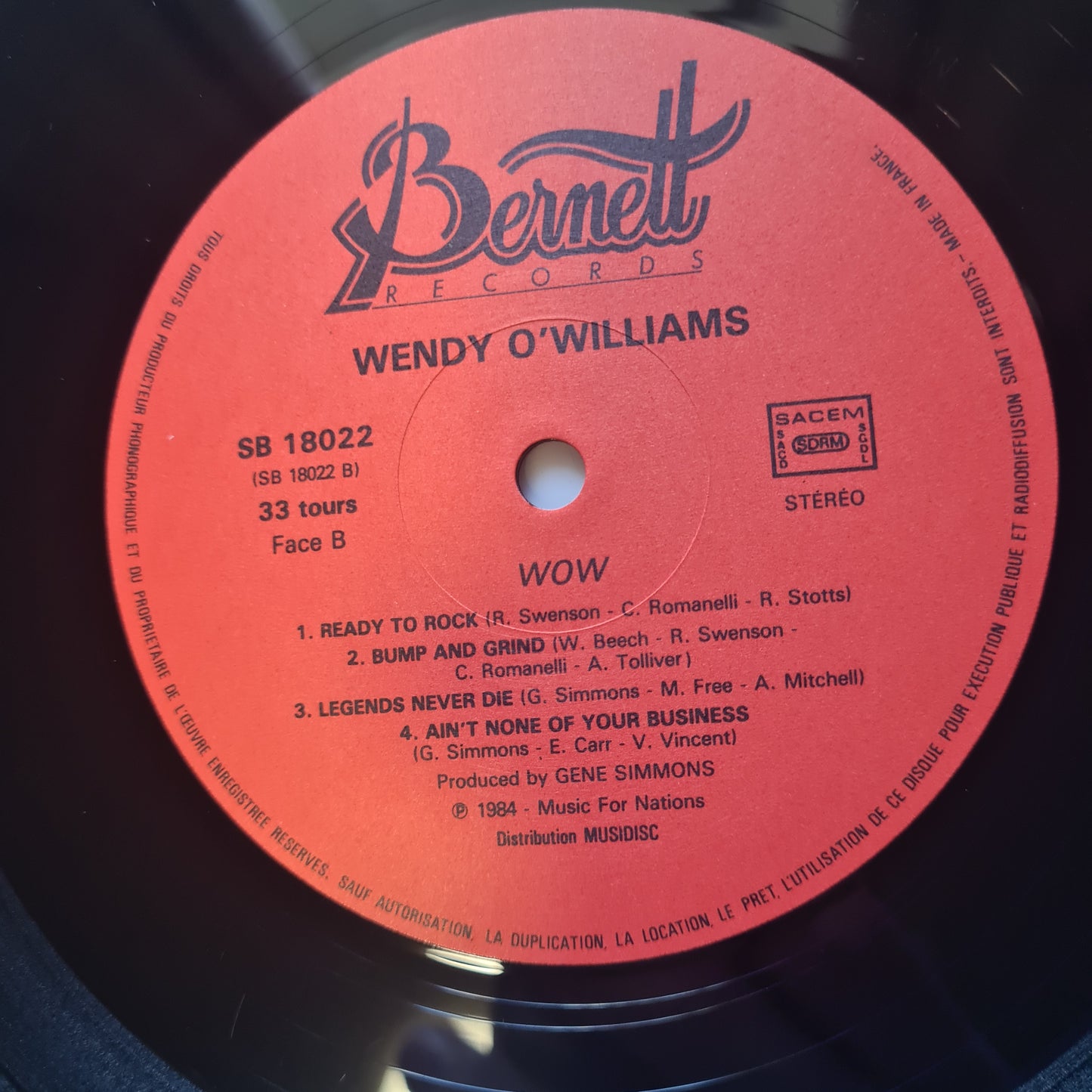 Wendy O. Williams – WOW - 1984 (French Pressing) - Vinyl Record LP - Sound Hound Records