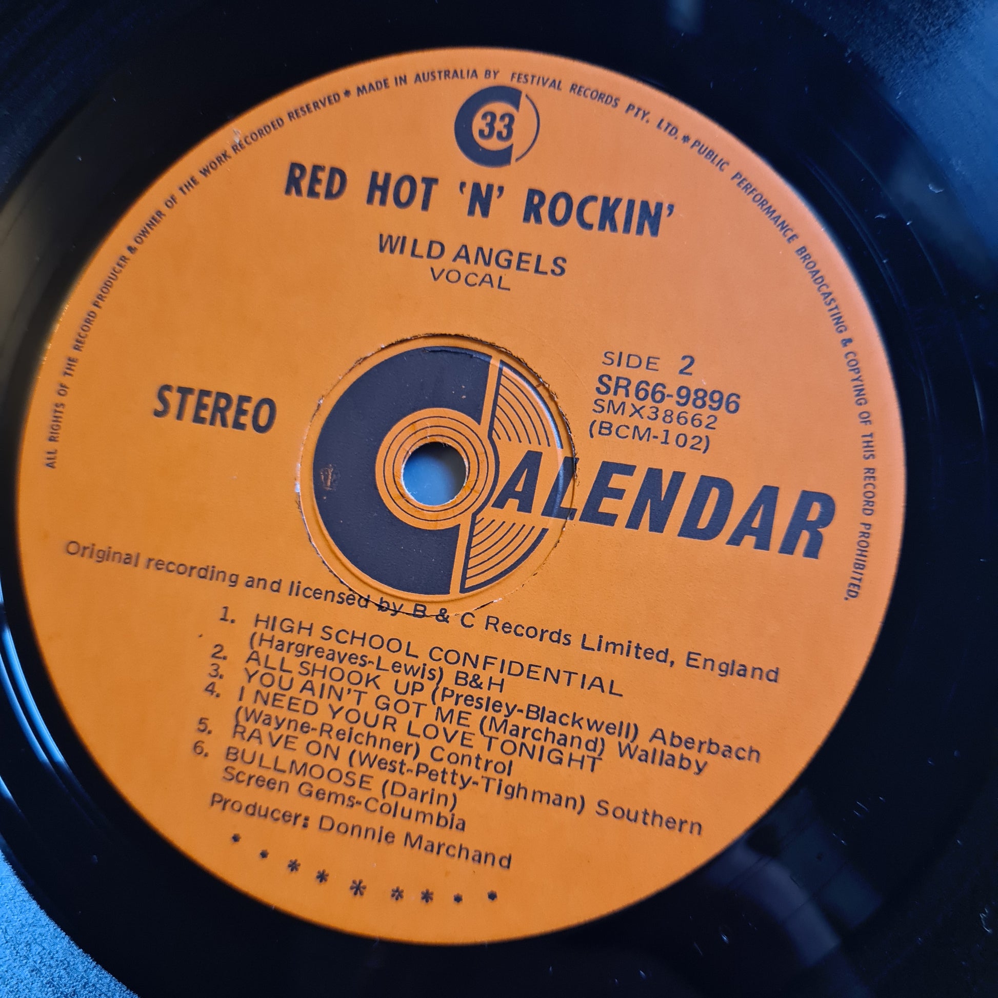 Wild Angels – Red Hot 'N' Rockin' - 1970 - Vinyl Record LP - Sound Hound Records