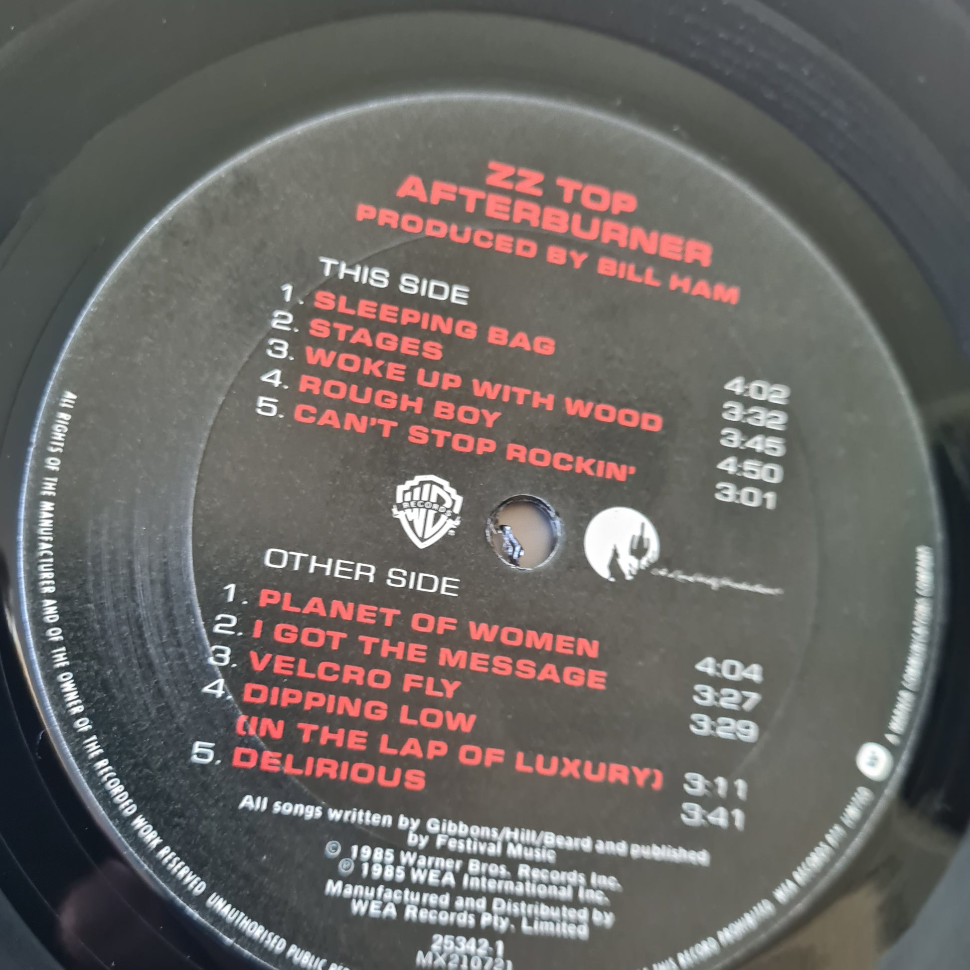 ZZ Top – Afterburner - 1985 - Vinyl Record LP - Sound Hound Records
