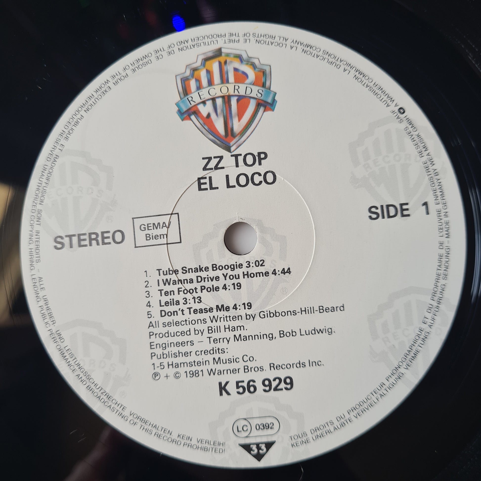ZZ Top – El Loco - 1981 (European Pressing) - Vinyl Record LP (near mint) - Sound Hound Records