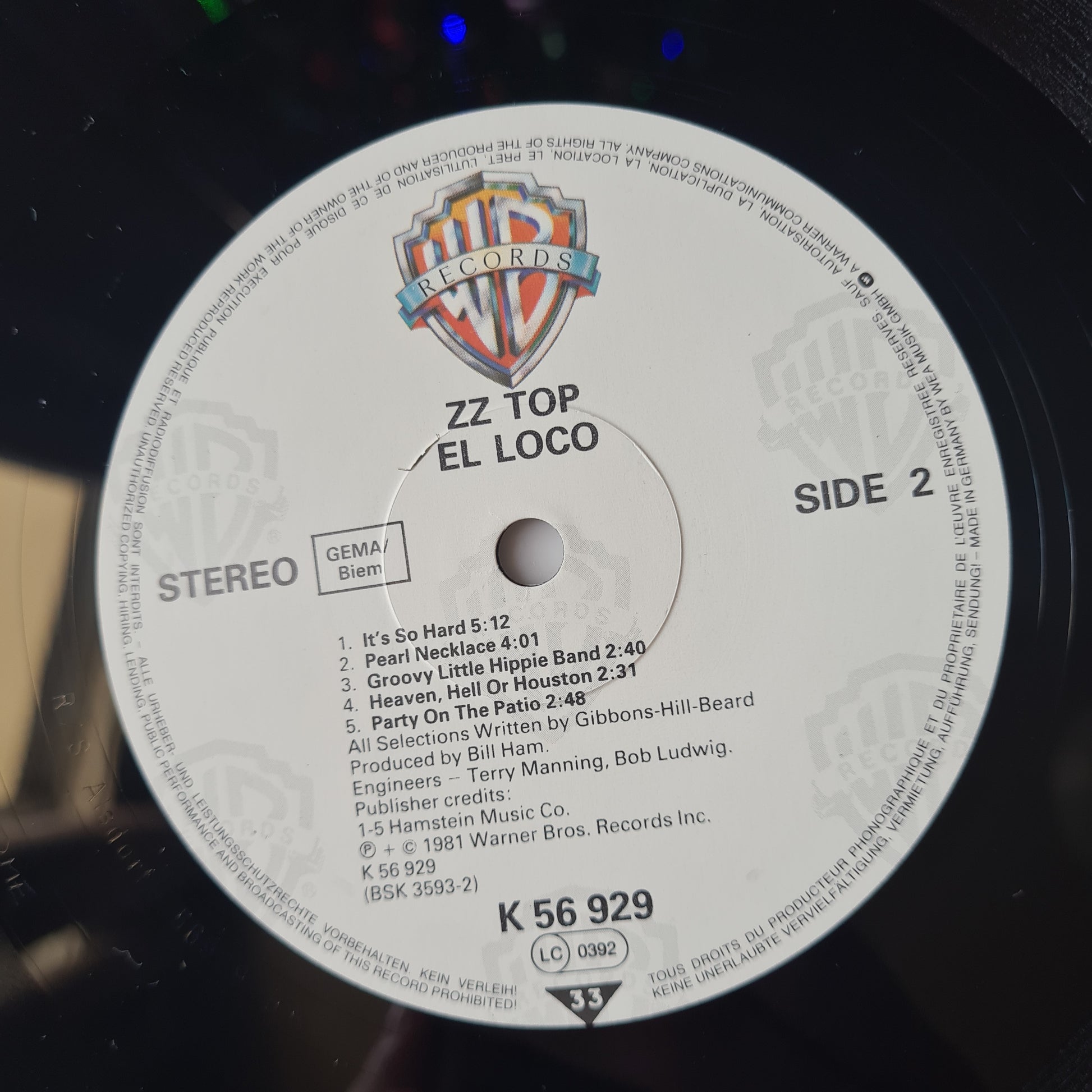 ZZ Top – El Loco - 1981 (European Pressing) - Vinyl Record LP (near mint) - Sound Hound Records