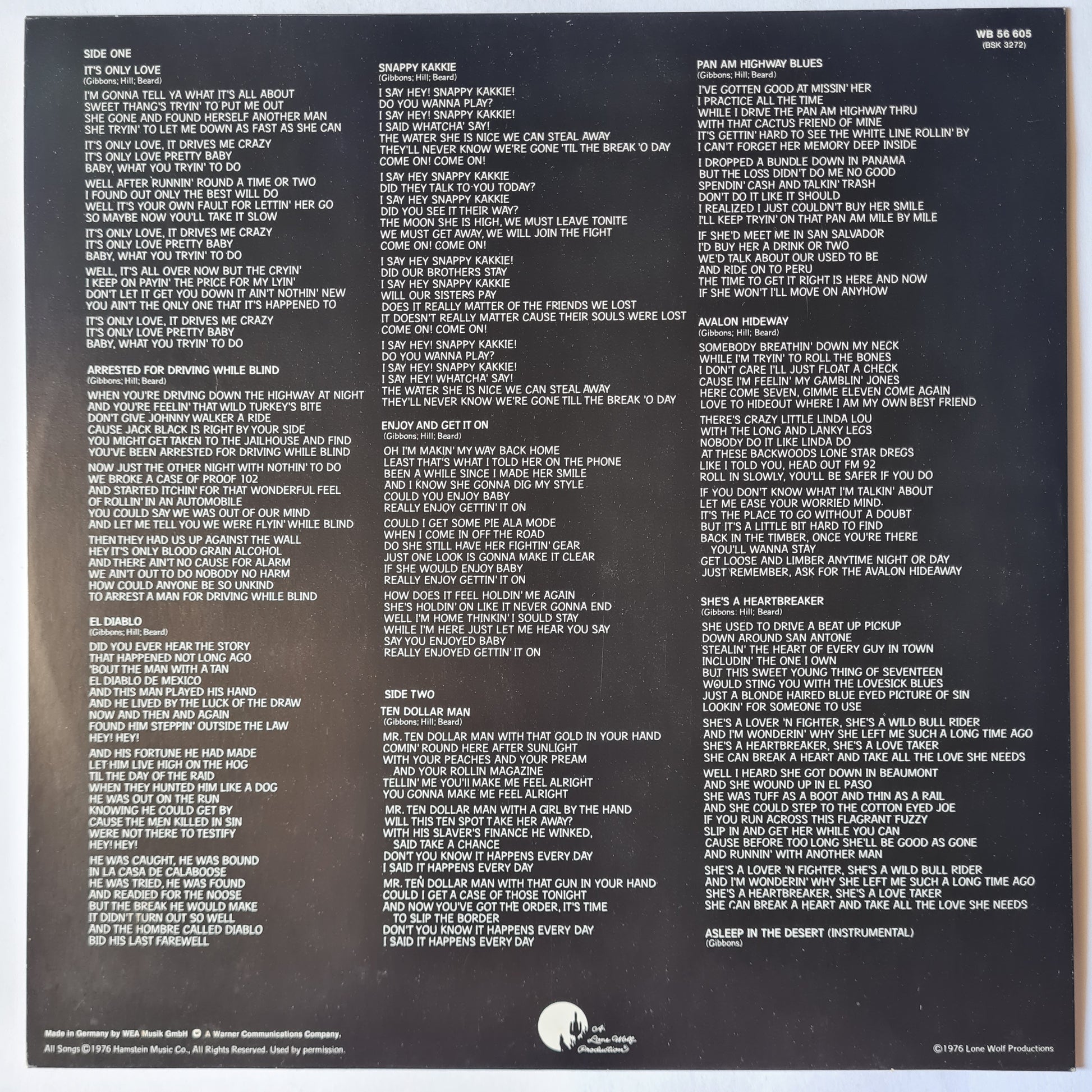 ZZ Top – Tejas - 1980 (European Pressing)- Vinyl Record LP (near mint) Tri Fold Cover - Sound Hound Records