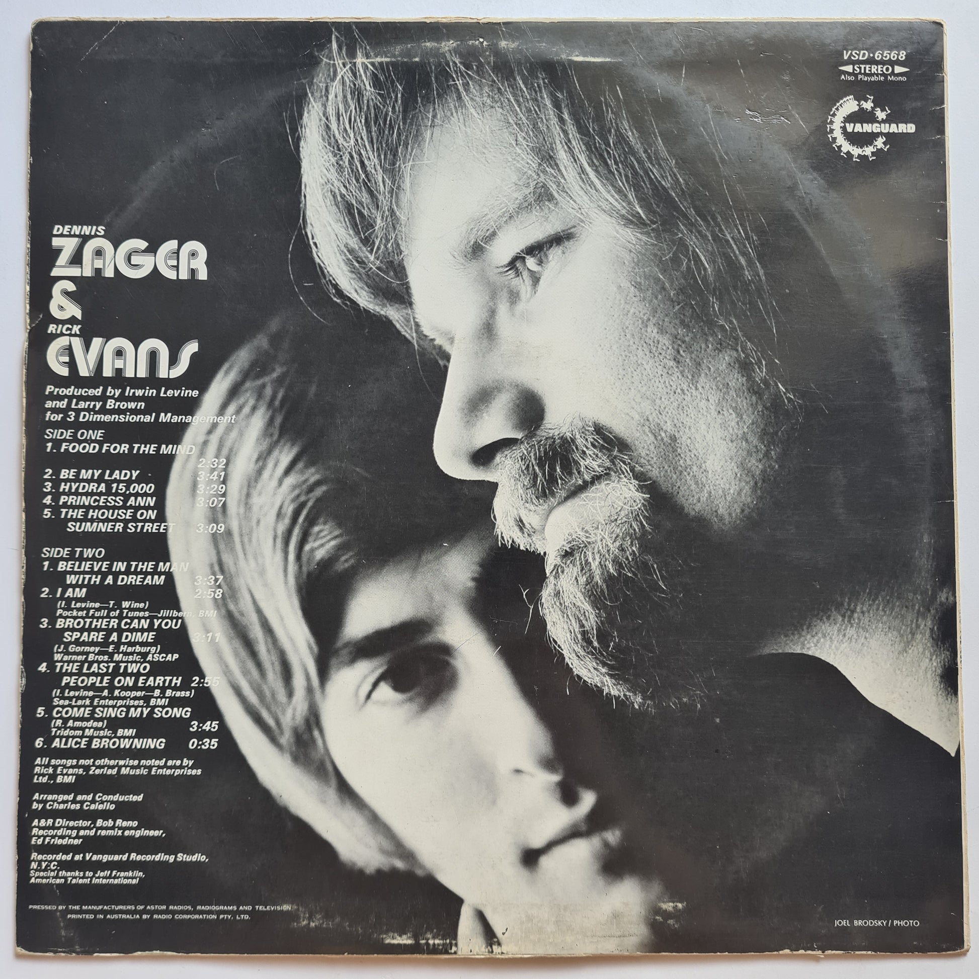 Zager & Evans – Food For The Mind - 1971 - Vinyl Record LP (near mint) *RARE* - Sound Hound Records