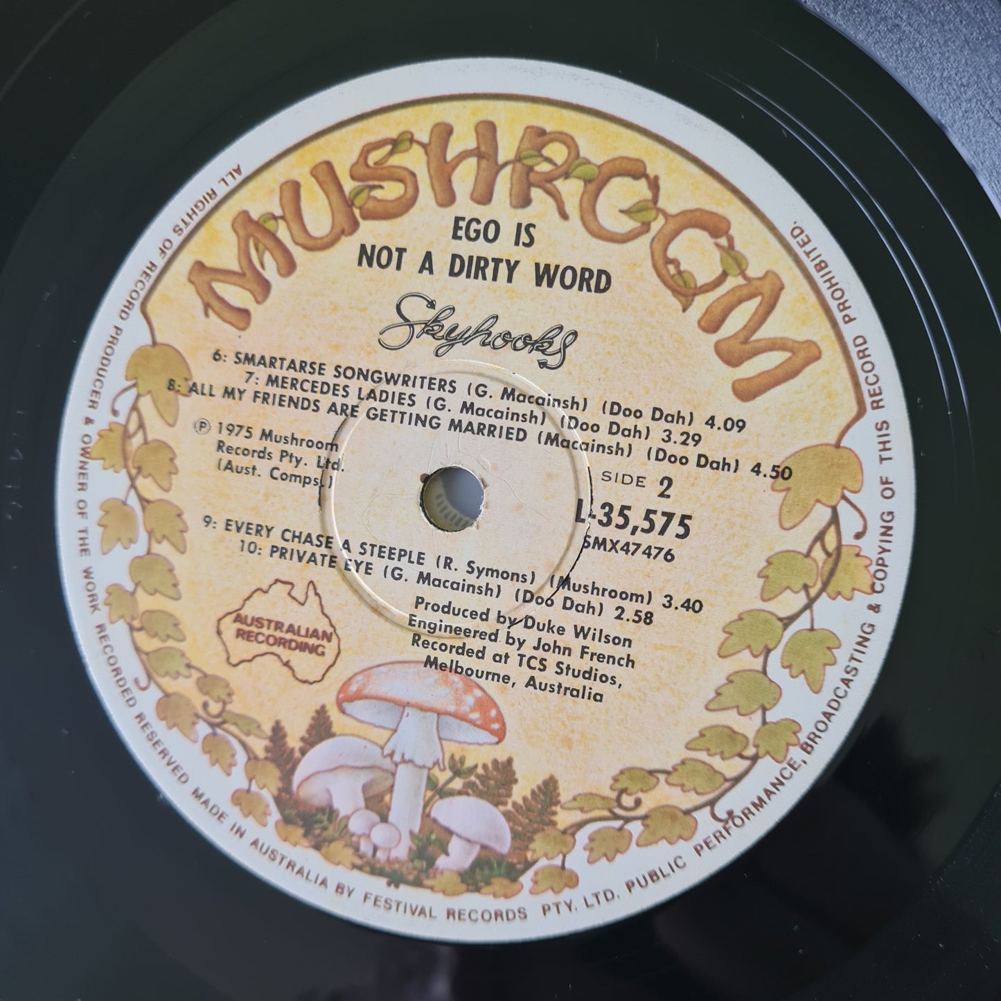 Skyhooks – Ego Is Not A Dirty Word - 1975 - Vinyl Record LP