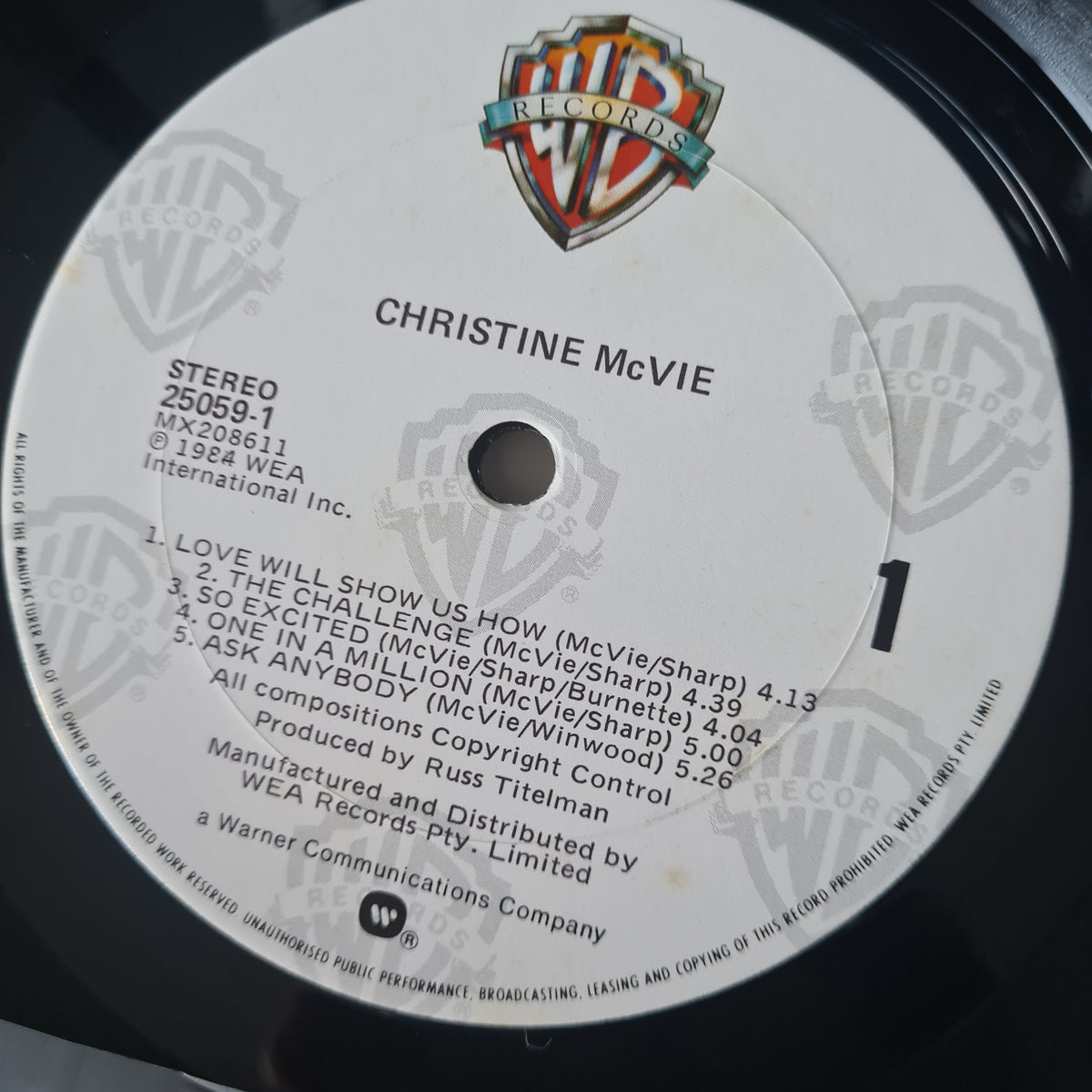 Christine McVie (Fleetwood Mac) - Christine McVie - 1984 - Vinyl Record LP