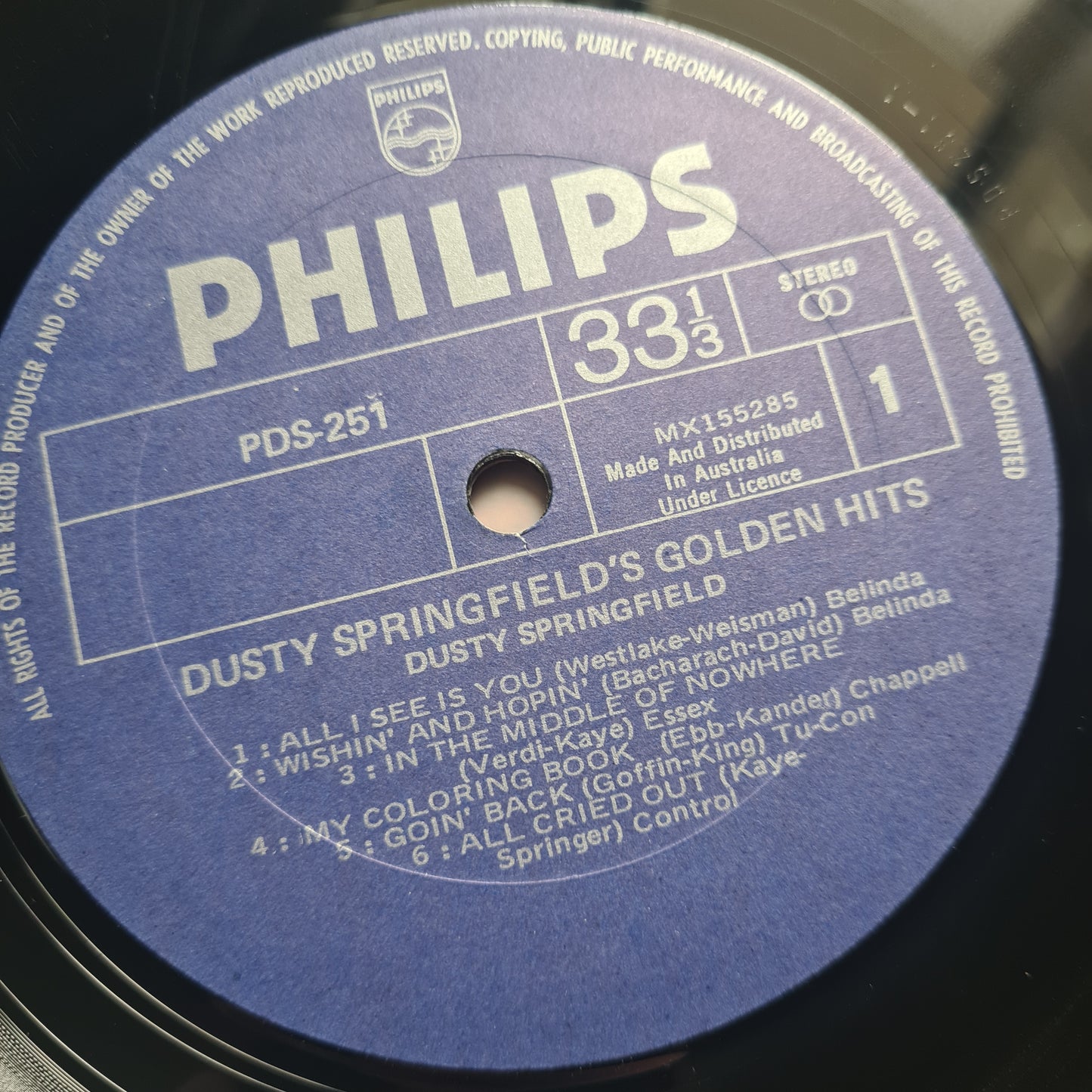 Dusty Springfield – Dusty Springfield's Golden Hits - 1967 - Vinyl Record LP