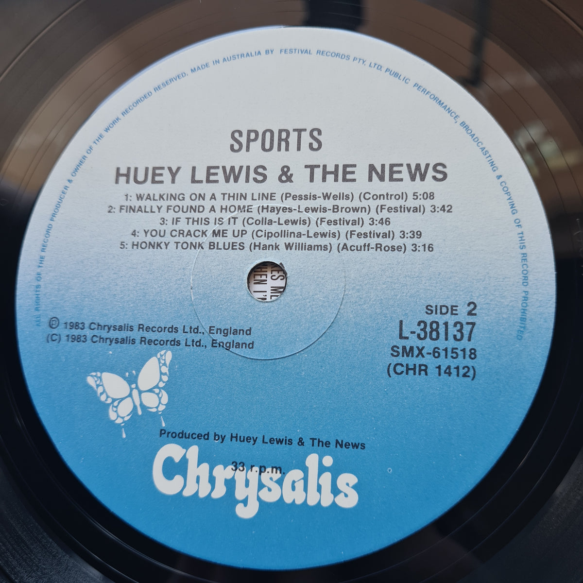 Huey Lewis & The News – Sports - 1984 - Vinyl Record LP