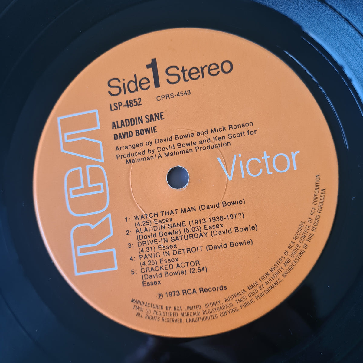 David Bowie – Aladdin Sane - 1973 (First Australian Pressing) - Vinyl Record LP