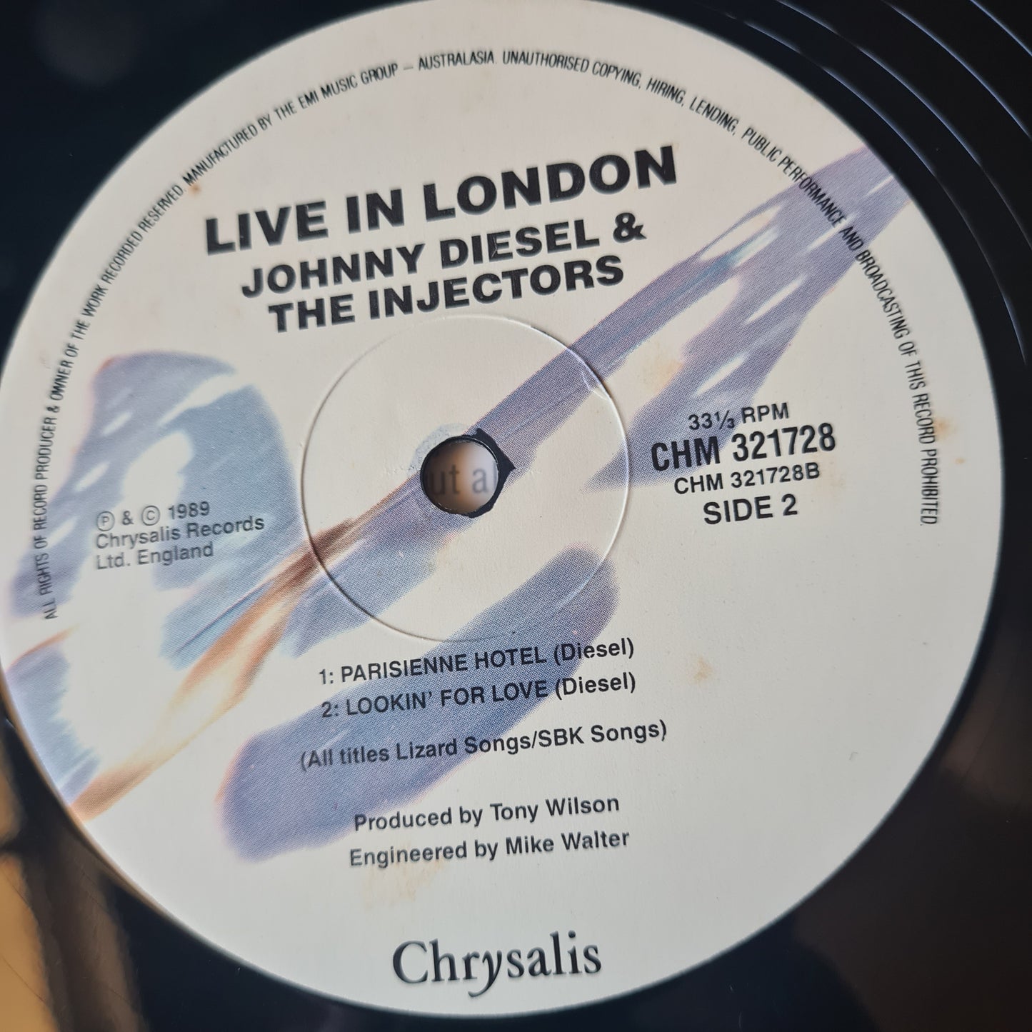 Johnny Diesel & The Injectors – Live In London - 1989 - Vinyl Record LP