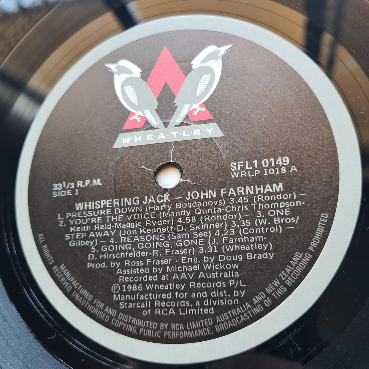John Farnham – Whispering Jack - 1986 - Vinyl Record LP