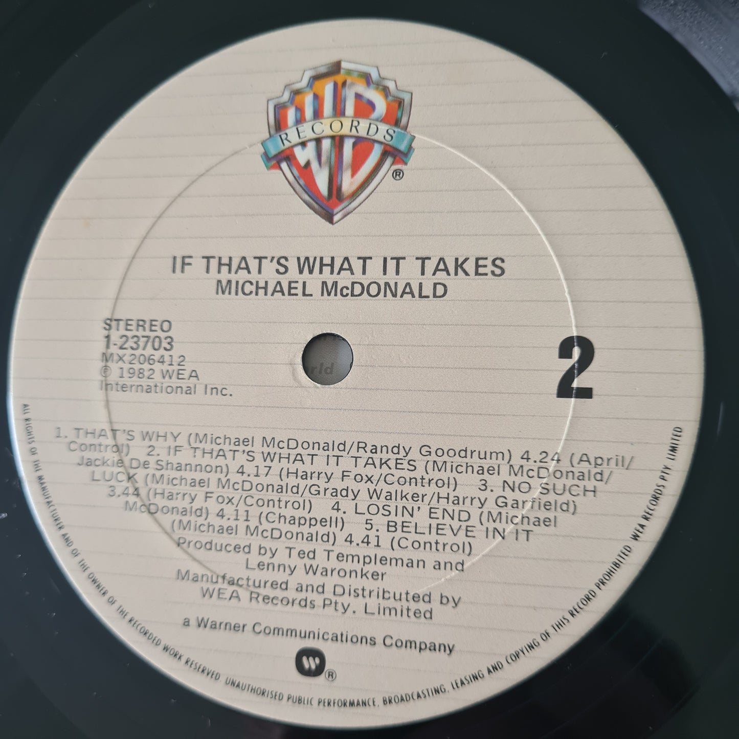 Michael McDonald – If Thats What It Takes - 1982 - Vinyl Record LP