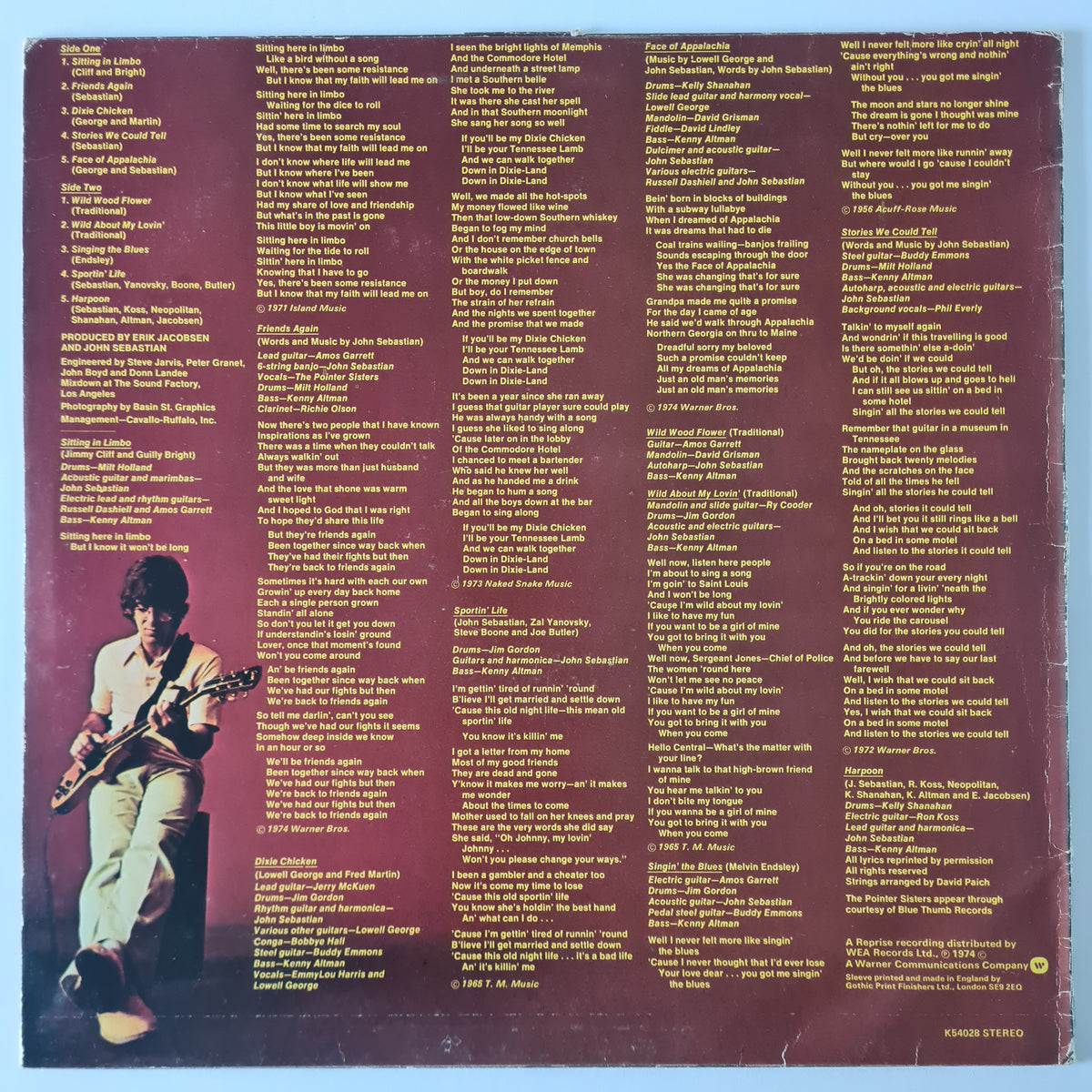 John Sebastian – Tarzana Kid - 1974 (UK Pressing) - Vinyl Record LP