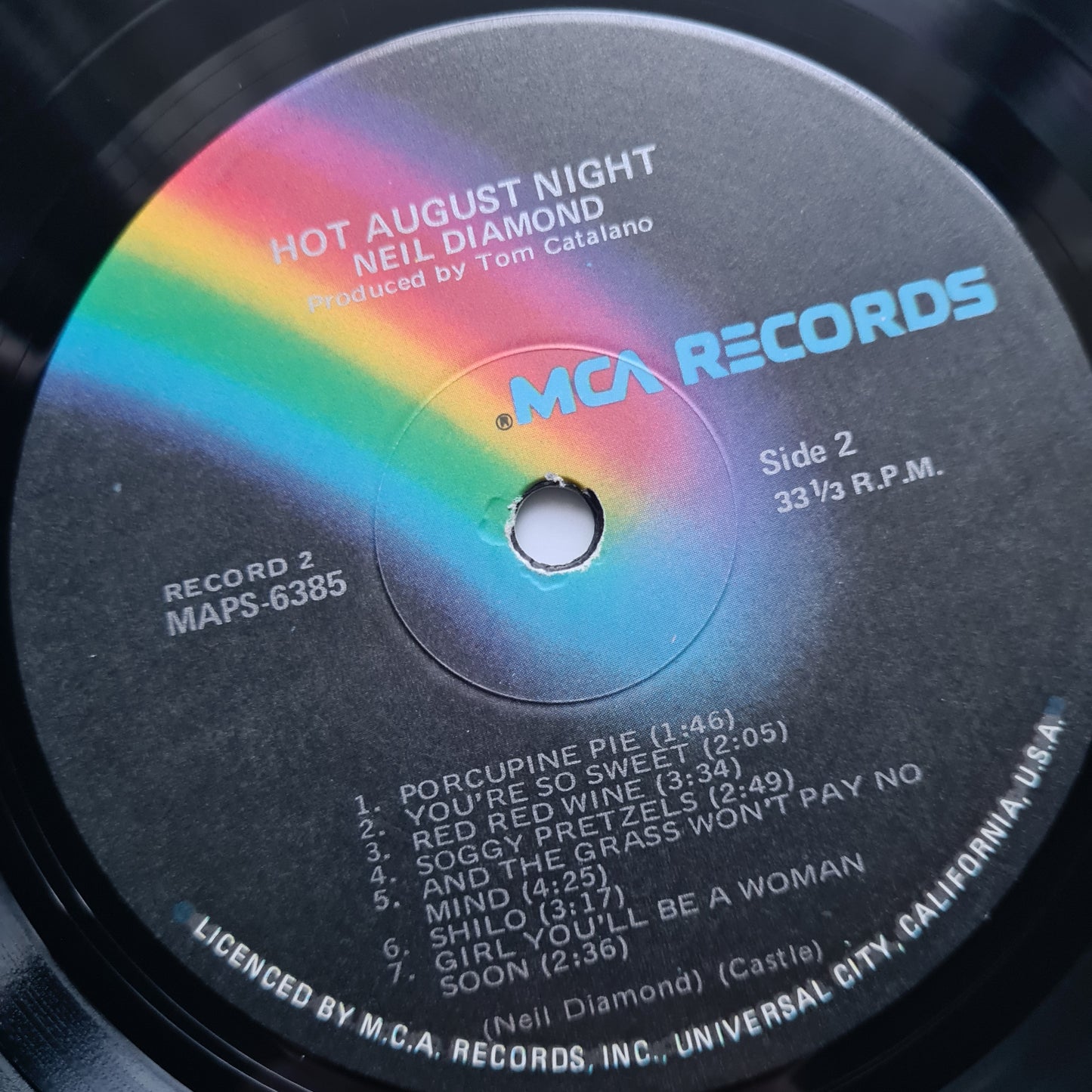 Neil Diamond – Hot August Night - 1972 (1973 2nd Australian Pressing) - Vinyl Record 2LP