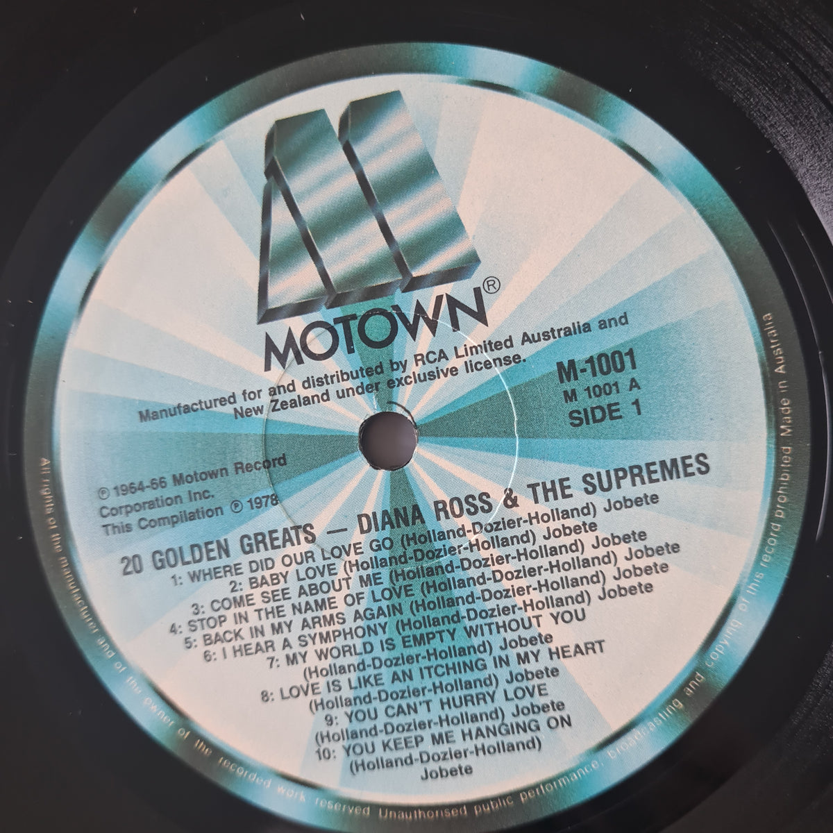 Diana Ross & The Supremes – 20 Golden Greats - 1977 - Vinyl Record LP
