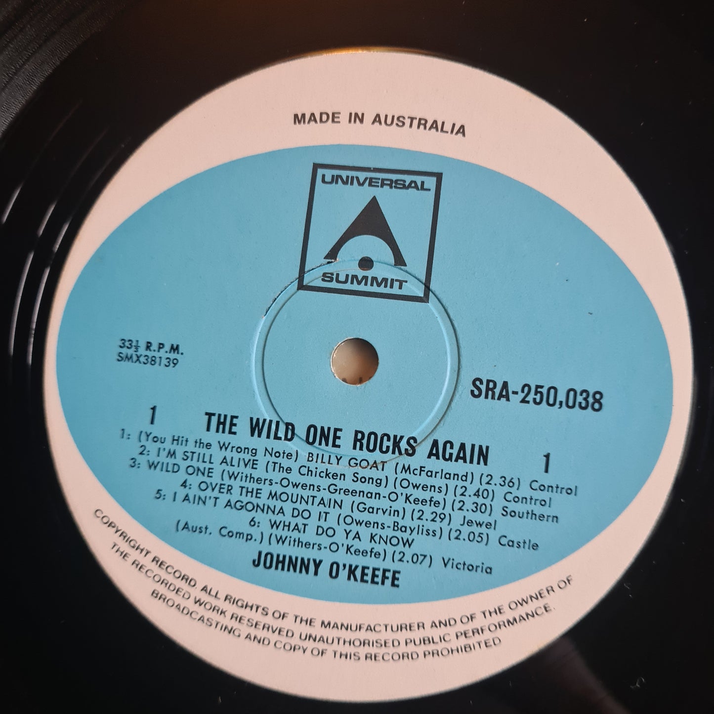 Johnny O'Keefe – The Wild One Rocks Again - 1972 - Vinyl Record LP
