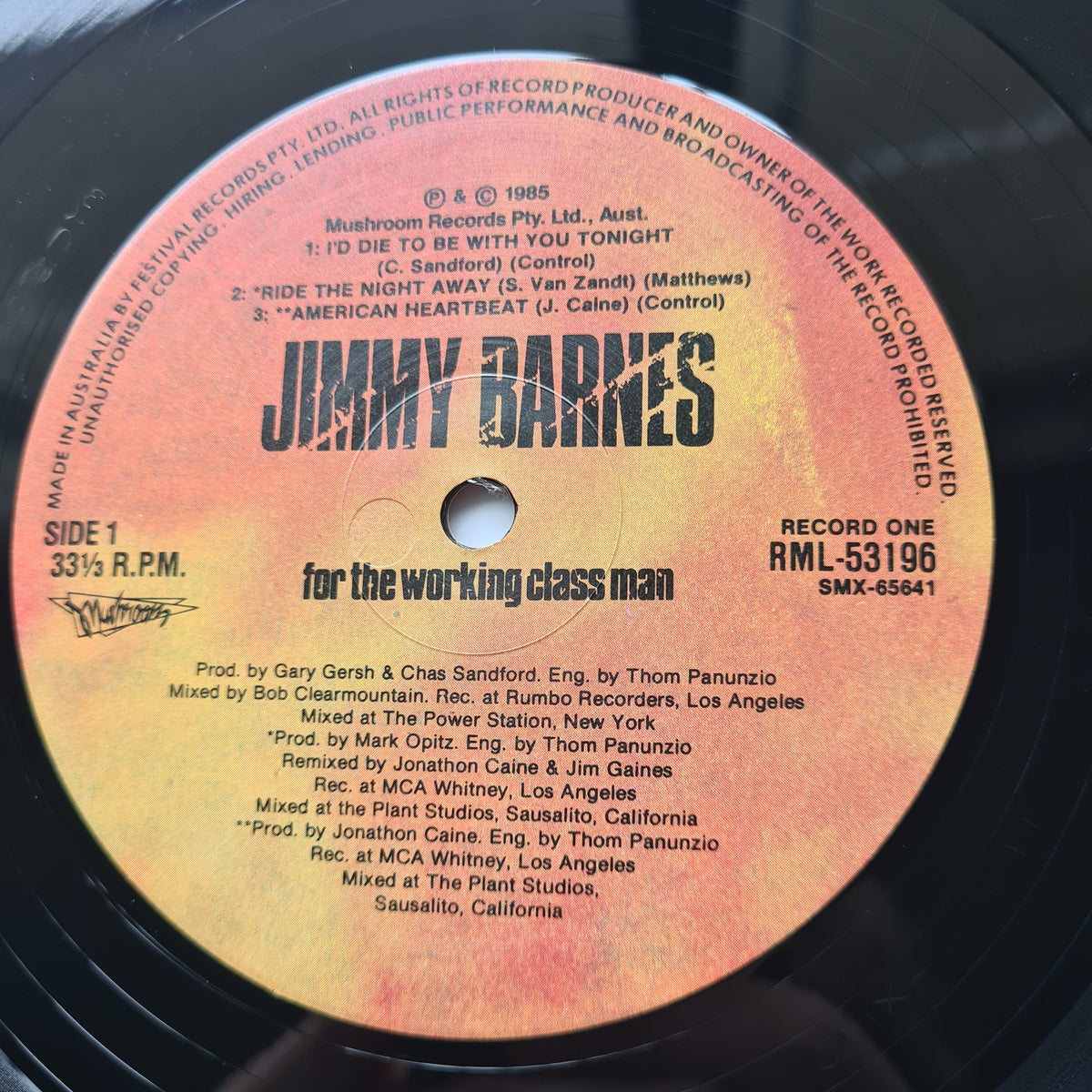 Jimmy Barnes – For The Working Class Man - 1985 (Late 80s Australian Repress) - Vinyl Record 2LP