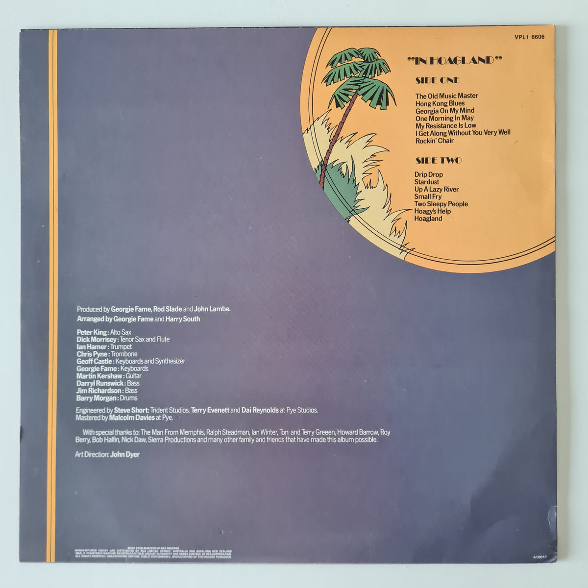 Hoagy Carmichael / Georgie Fame / Annie Ross – In Hoagland 1981 - 1981 (Australian Pressing) - Vinyl Record LP