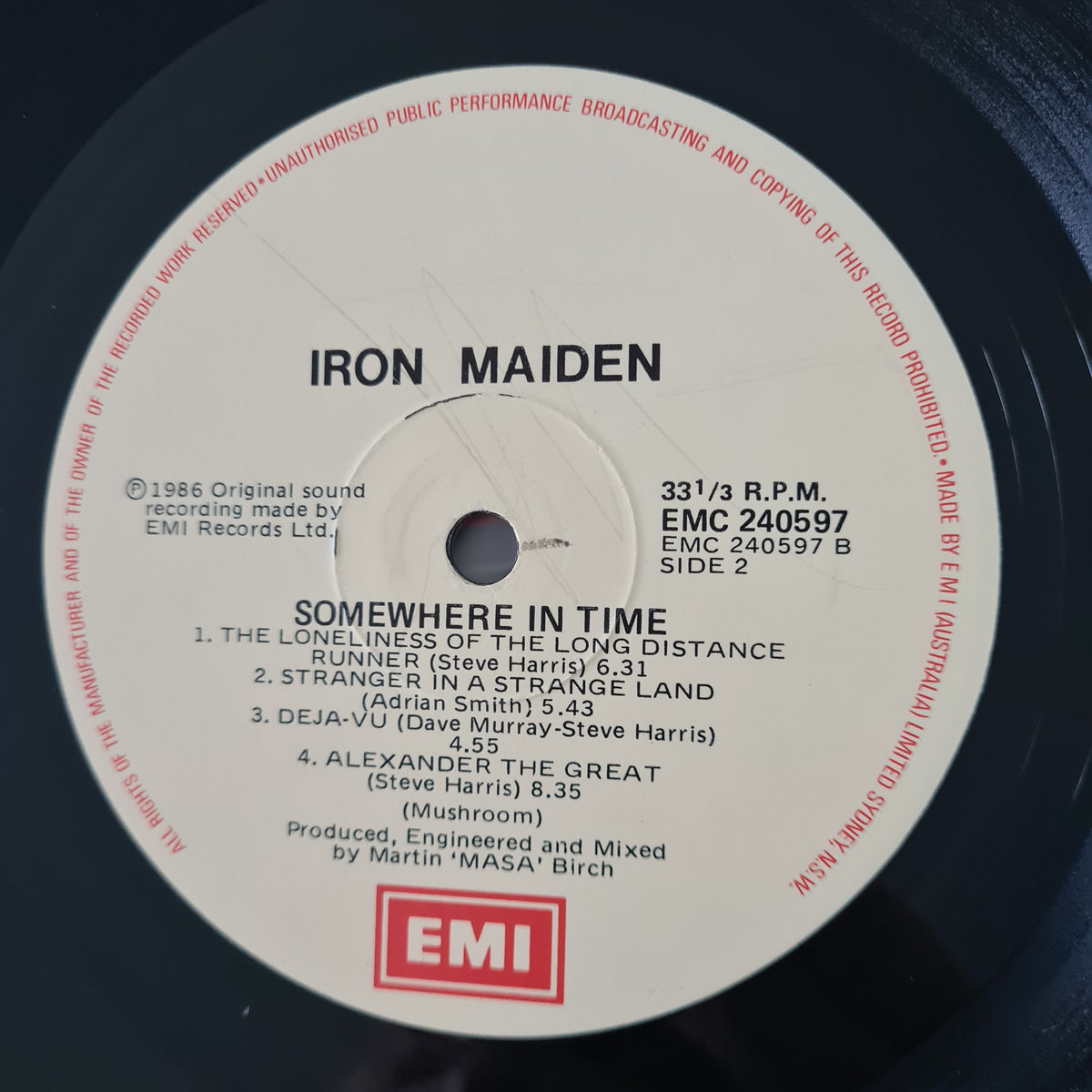 Iron Maiden – Somewhere In Time - 1986 (First Australian Pressing) - Vinyl Record LP