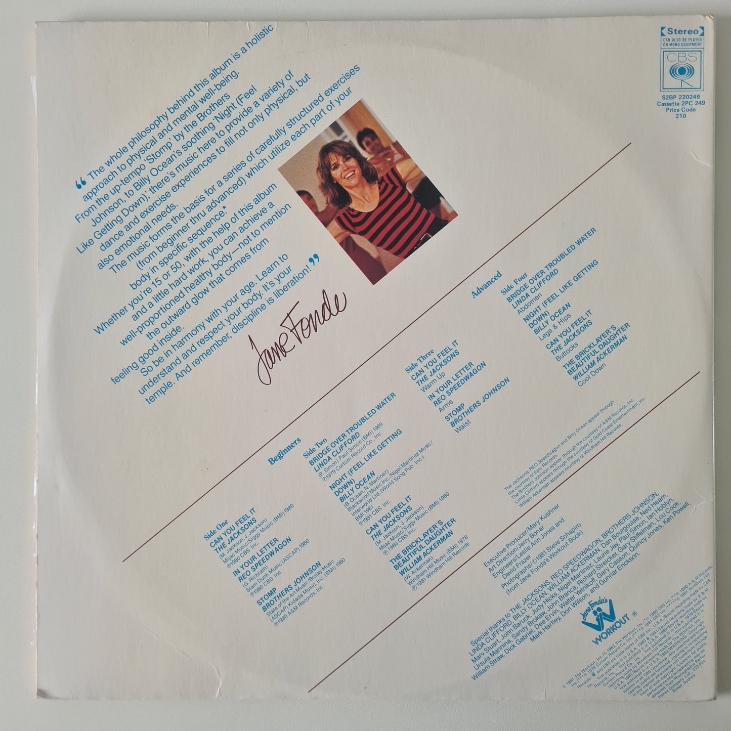 Various – Jane Fonda's Workout Record - 1982 - Vinyl Record 2LP