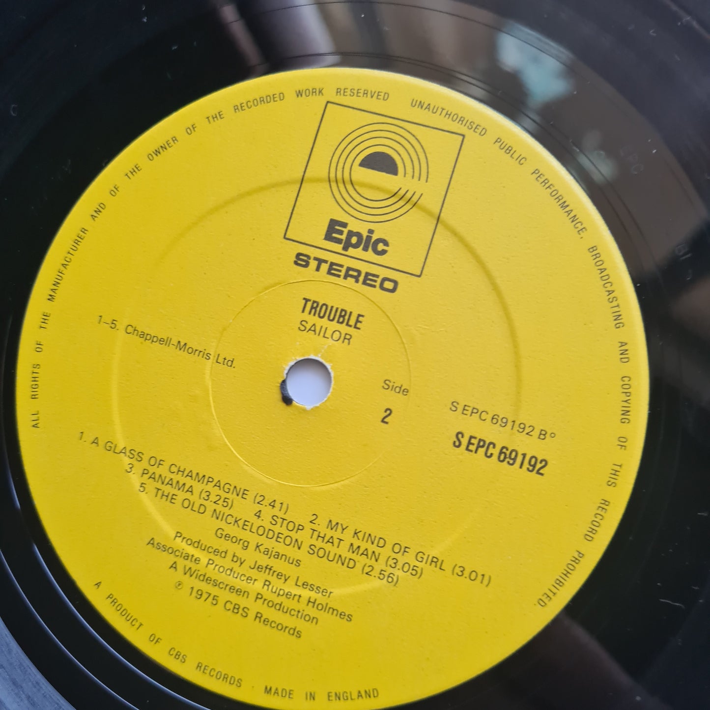 Sailor – Trouble - 1975 (UK Pressing) - Vinyl Record LP