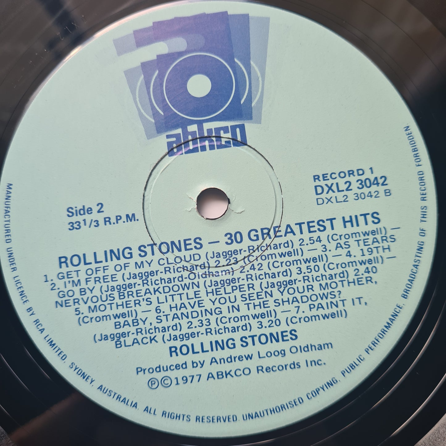 The Rolling Stones – 30 Greatest Hits - 1977 - Vinyl Record 2LP