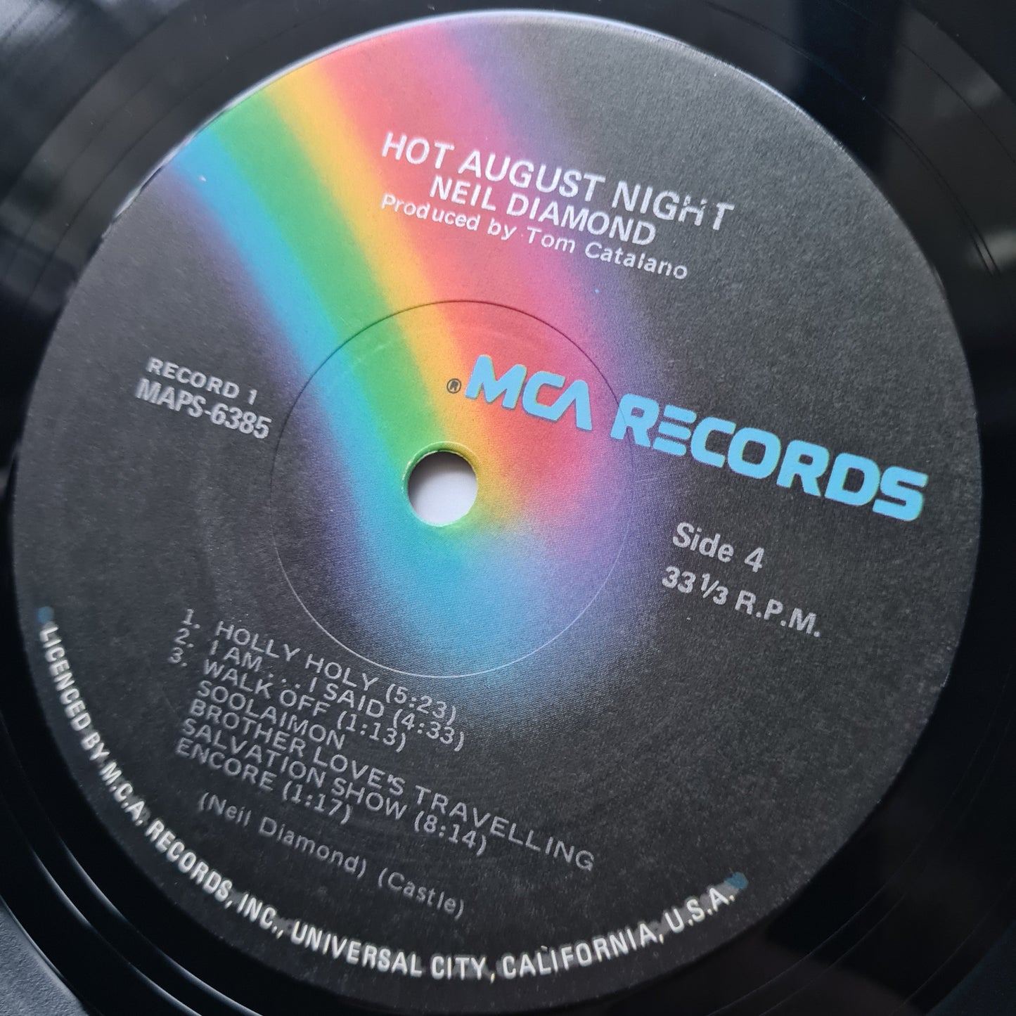 Neil Diamond – Hot August Night - 1972 (1973 2nd Australian Pressing) - Vinyl Record 2LP