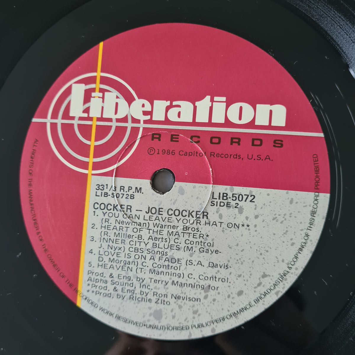 Joe Cocker – Cocker - 1986 - Vinyl Record LP