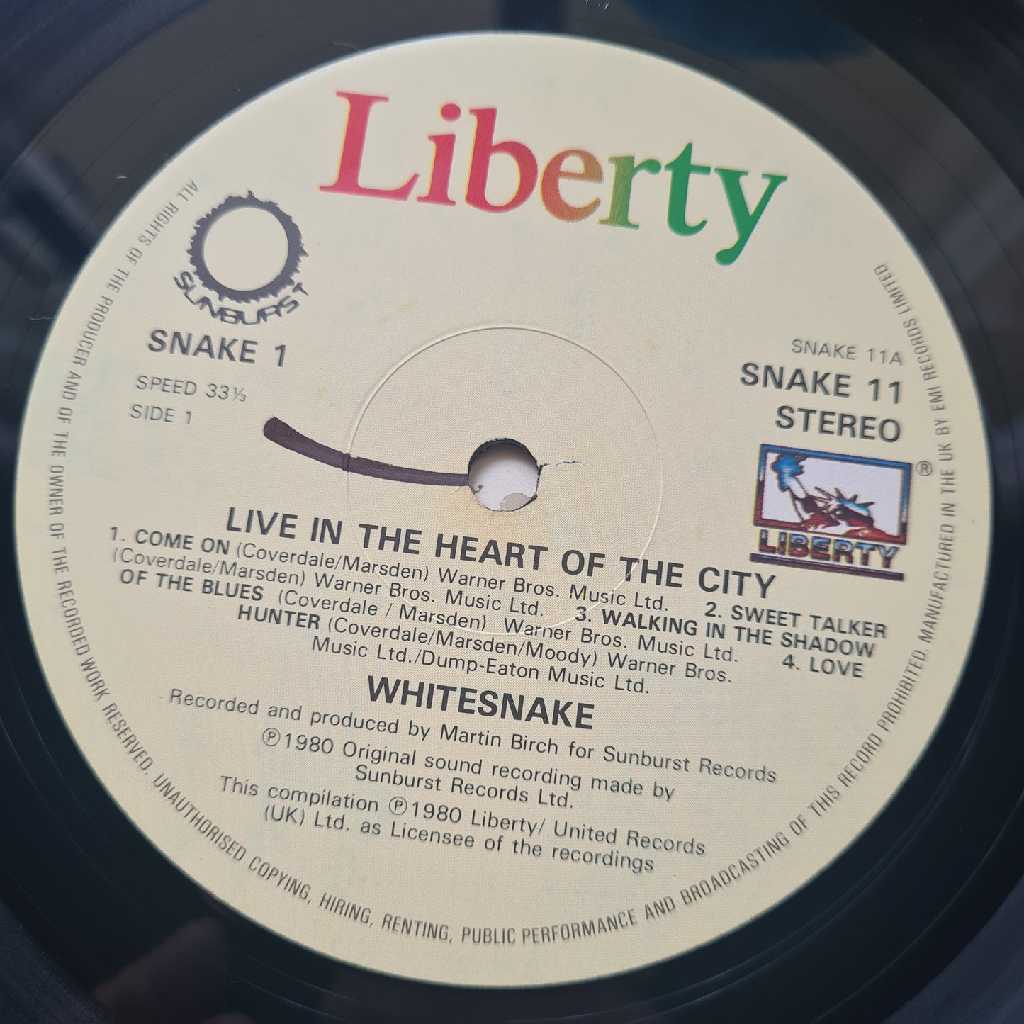 Whitesnake – Live...In The Heart Of The City - 1980 - Vinyl Record 2LP (Excellent)