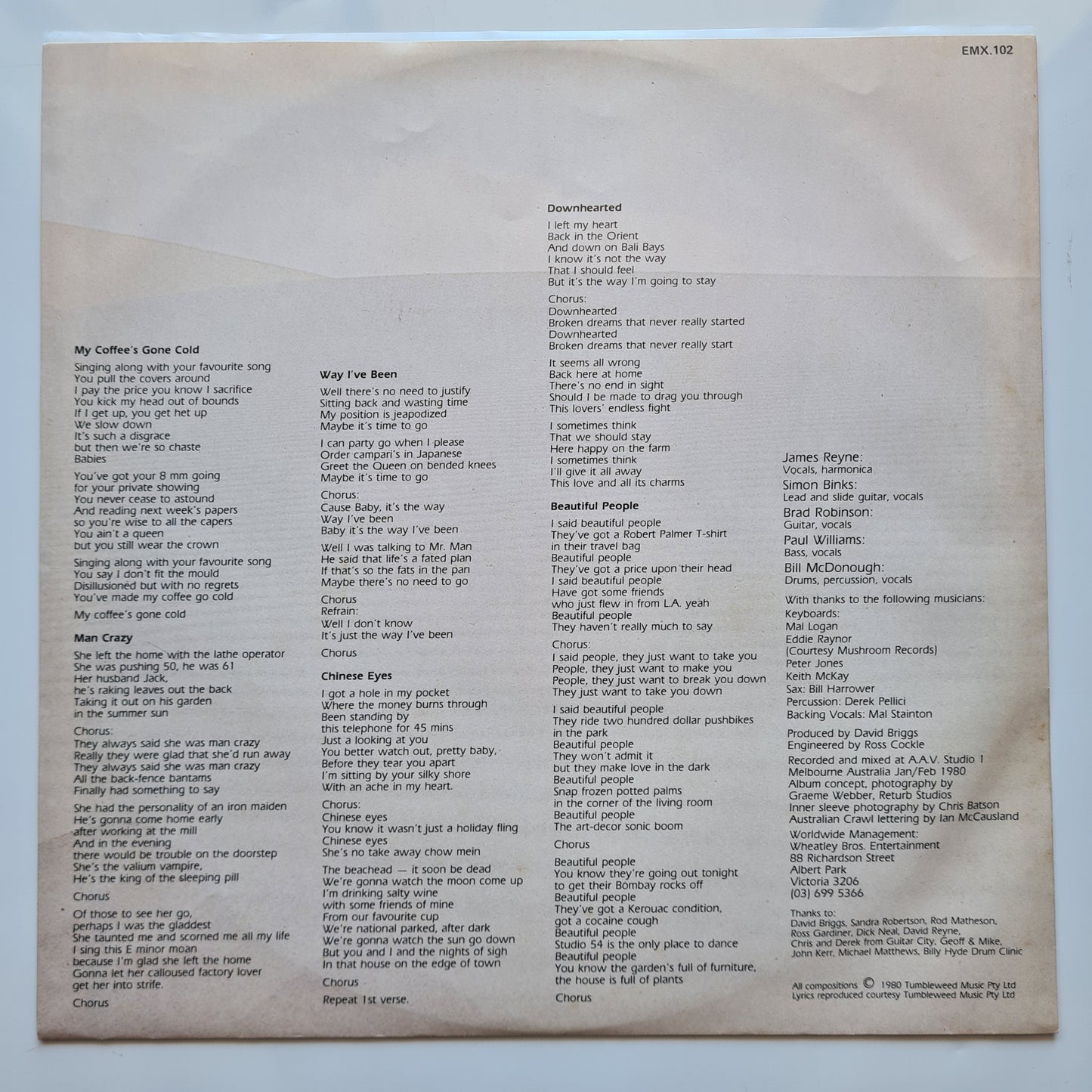 Australian Crawl – The Boys Light Up - 1980 - Vinyl Record LP (near mint)