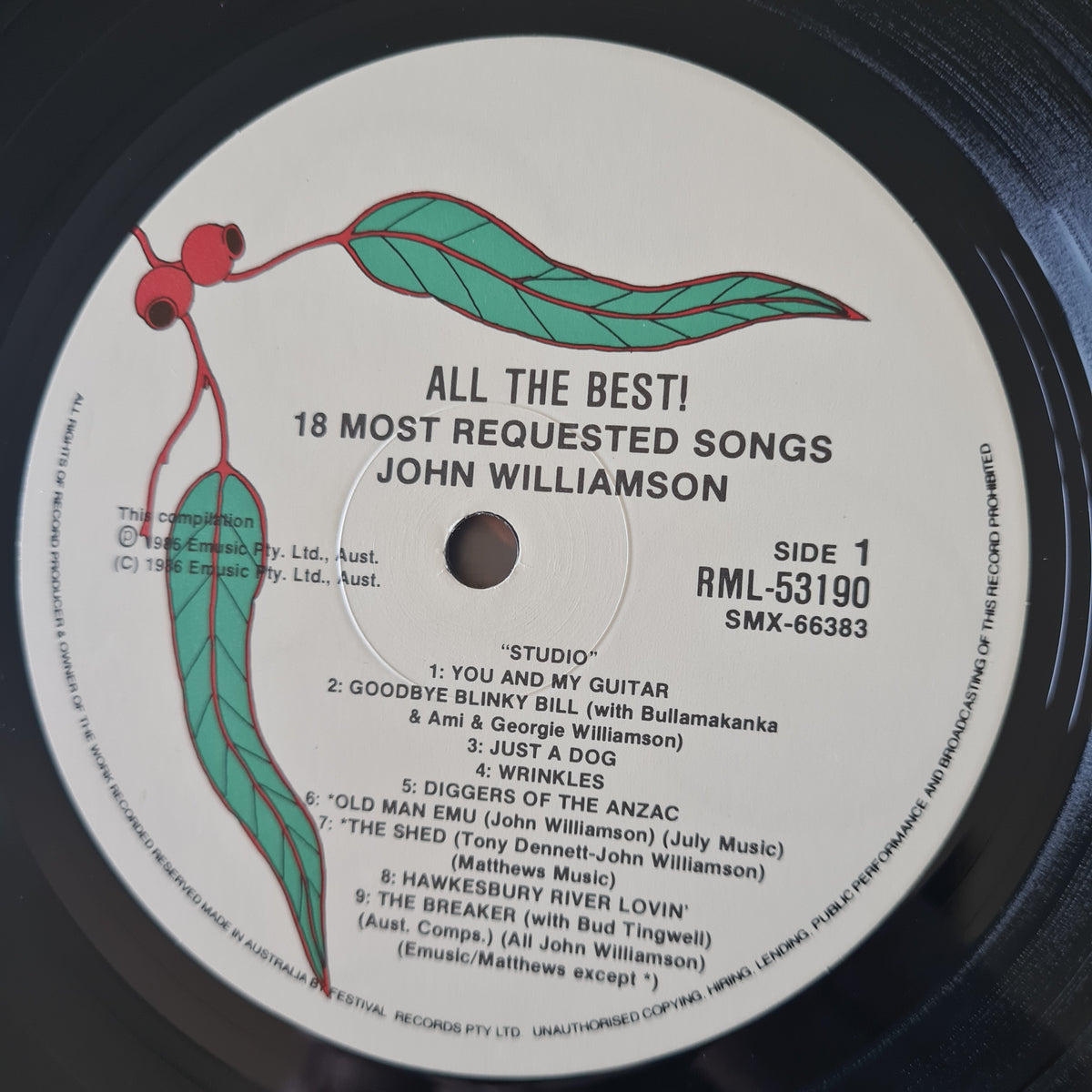 John Williamson - All The Best! - 1986 - Vinyl Record LP