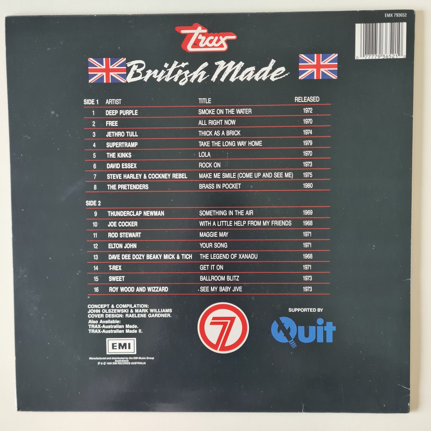 Various Artists – Trax: British Made - 1989 (Australian Only Pressing) - Vinyl Record LP