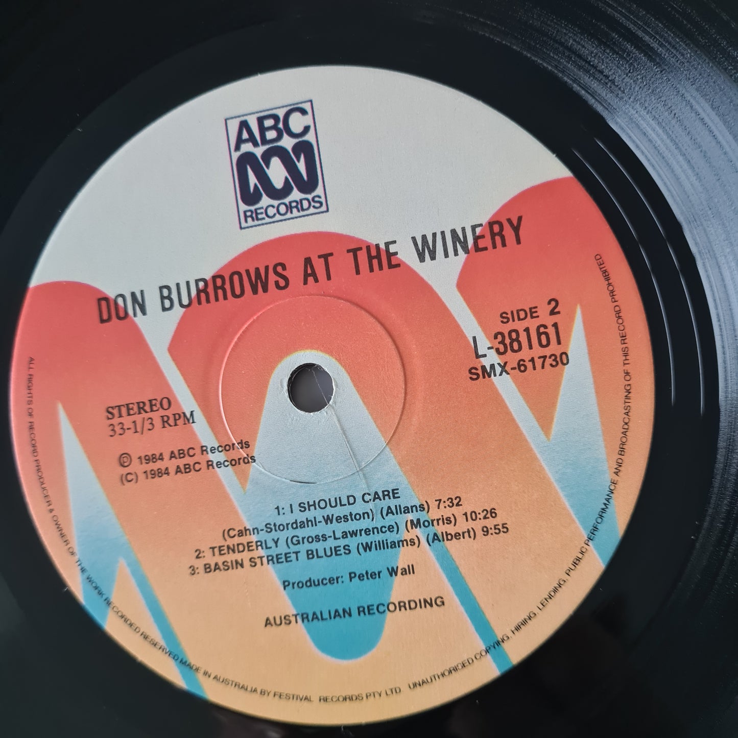 Don Burrows – Burrows At The Winery - 1984 - Vinyl Record LP