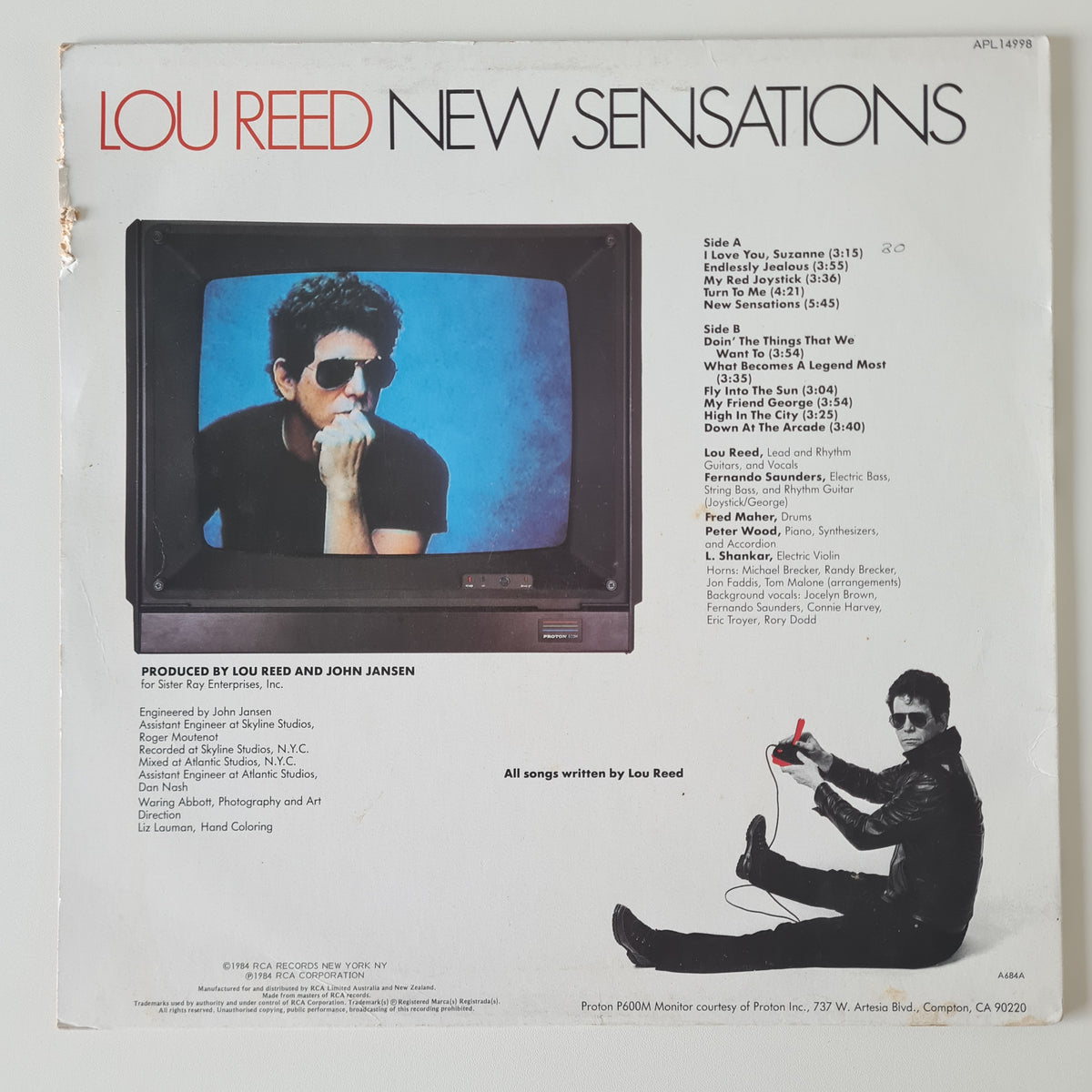 Lou Reed – New Sensations - 1984 - Vinyl Record LP