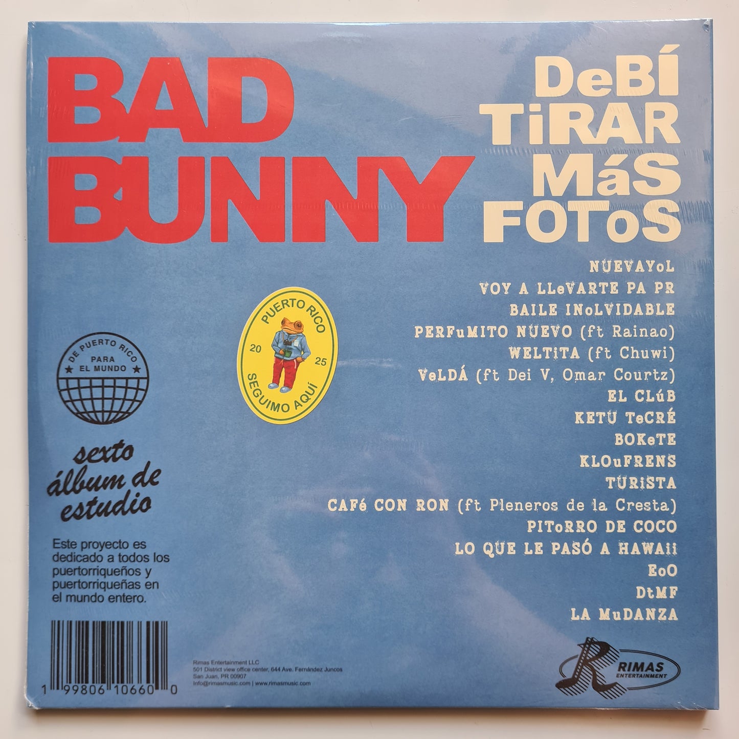 Bad Bunny – Debí Tirar Más Fotos - 2025 (2026 White Vinyl- USA Pressing) - Vinyl Record 2LP (Brand New Sealed) (Copy)
