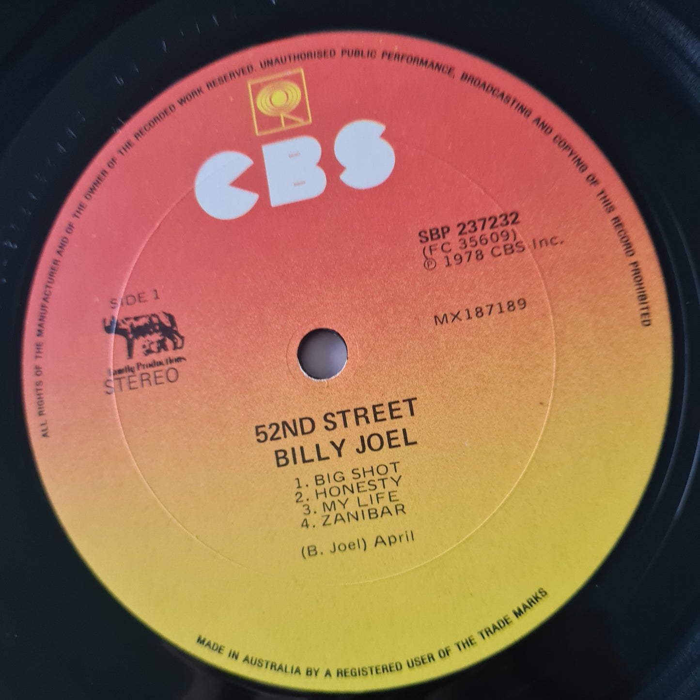 Billy Joel – 52nd Street - 1978 - Vinyl Record LP