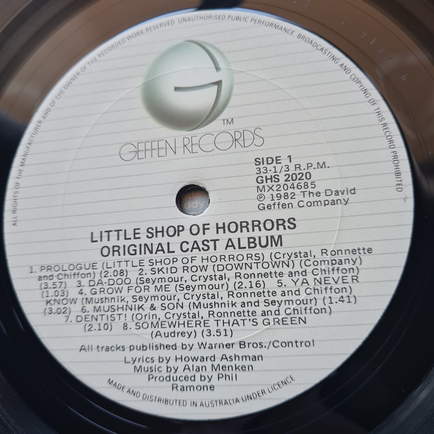 Howard Ashman & Alan Menken – Little Shop Of Horrors: Original Cast Album - 1982 - Vinyl Record LP (near mint)