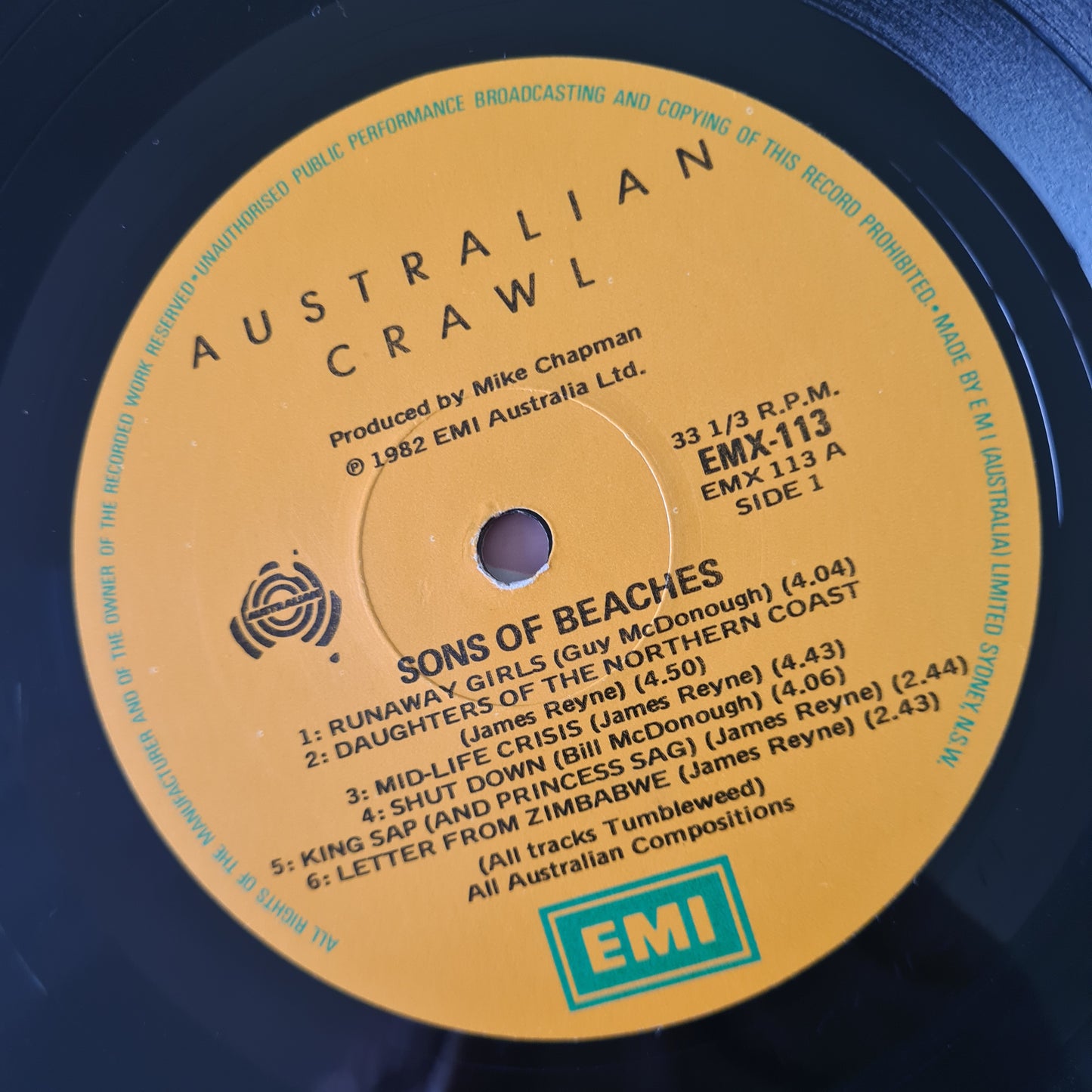 Australian Crawl – Sons Of Beaches - 1982 - Vinyl Record LP