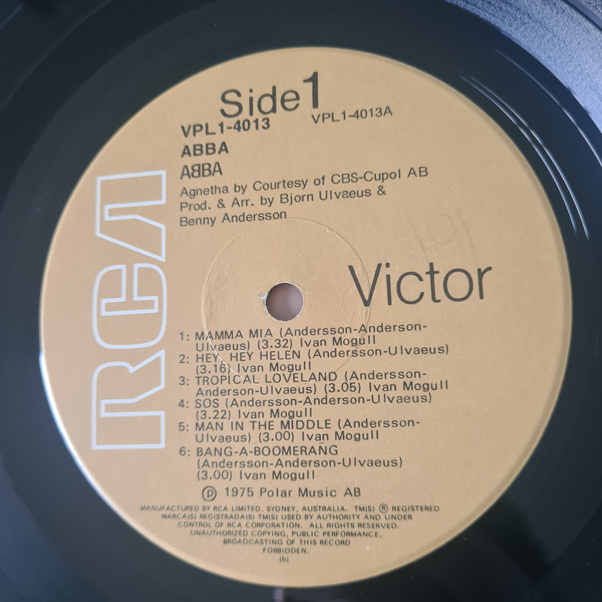 ABBA – ABBA - 1975 (Australian Repress)- Vinyl Record LP