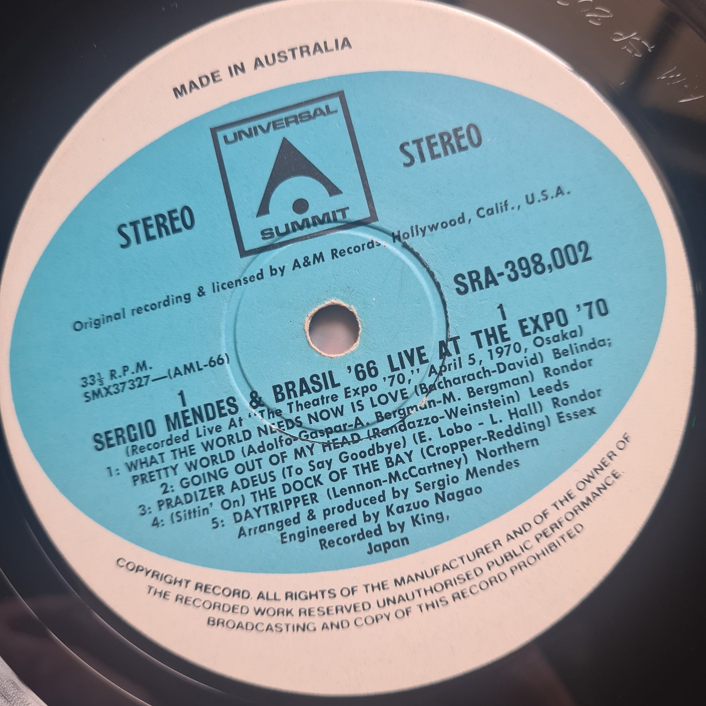 Sergio Mendes & Brasil '66 – Live At The Expo '70 - 1970 - Vinyl Record LP 🇧🇷