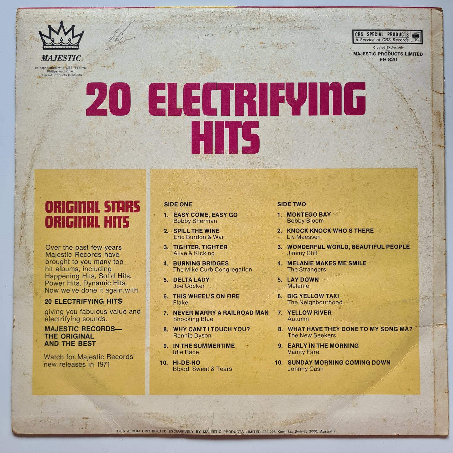 Various – 20 Electrifying Hits - 1970 - Vinyl Record LP
