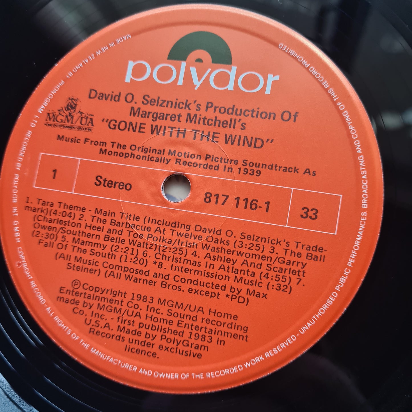 Max Steiner – Gone With The Wind (Music From The Original Motion Picture Soundtrack As Monophonically Recorded In 1939) - 1967 (1983 Australian Pressing) - Vinyl Record LP