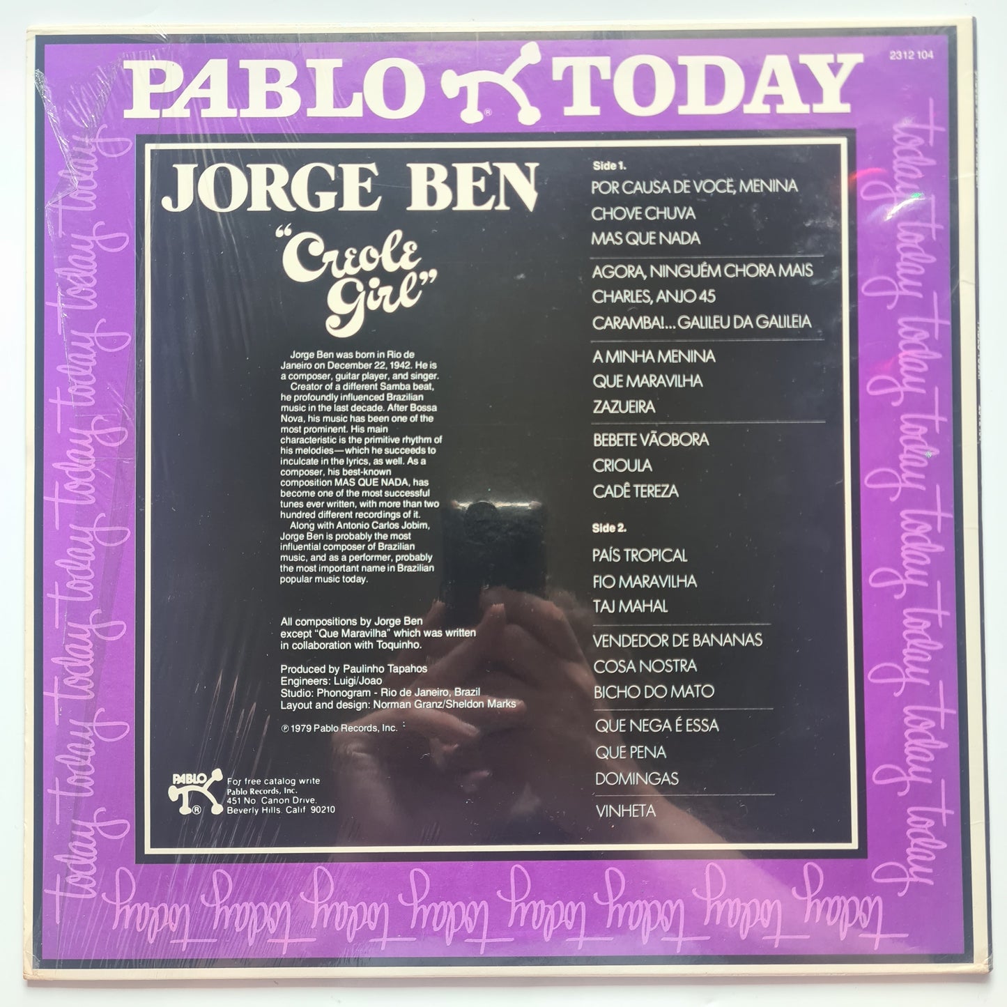 Jorge Ben – Creole Girl - 1973 (1976 USA Pressing) - Vinyl Record LP 🇧🇷
