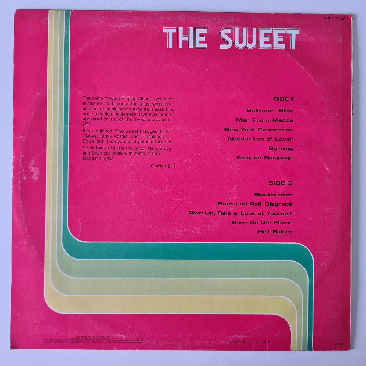The Sweet – Sweet Singles Album - 1975 - Vinyl Record LP