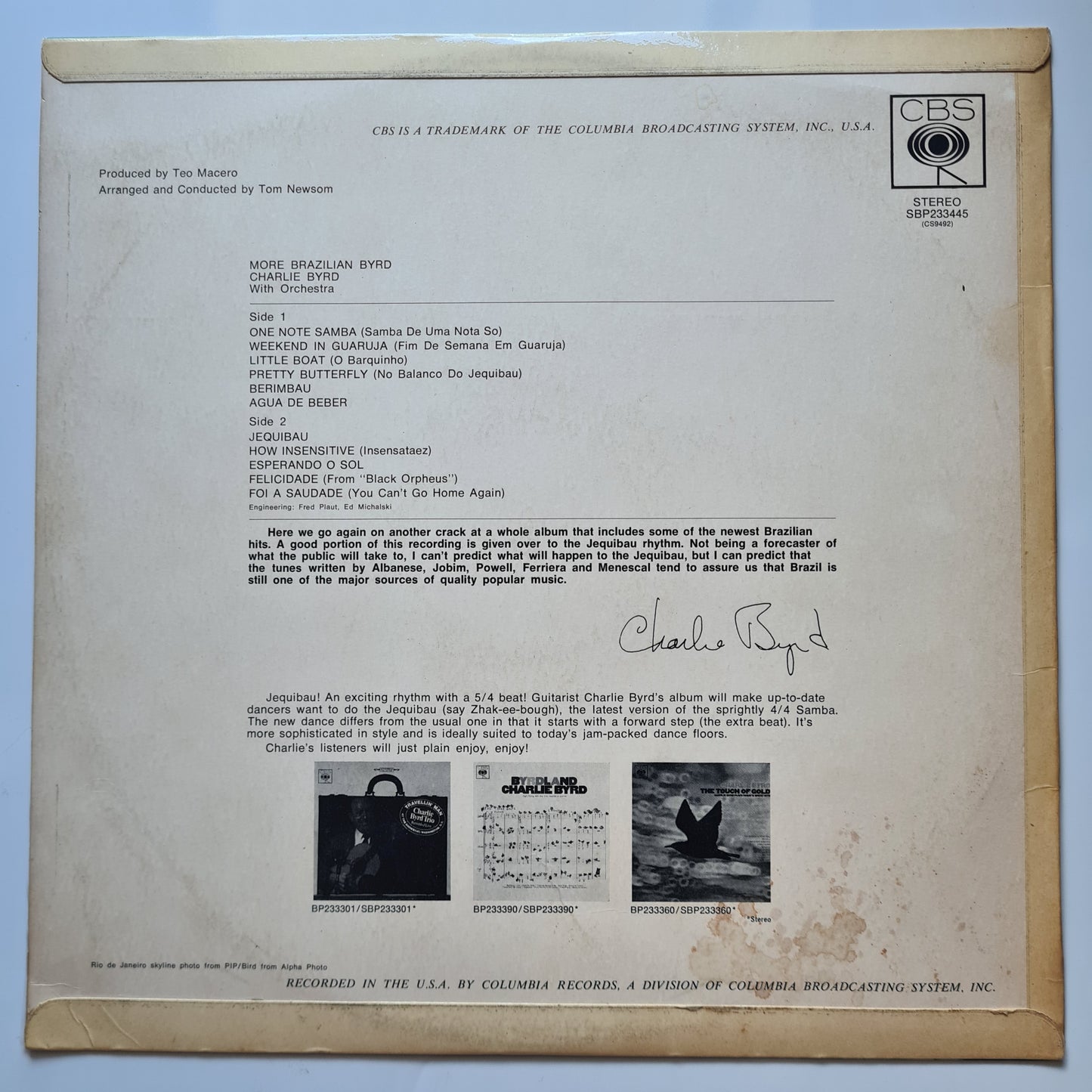 Charlie Byrd – More Brazilian Byrd - 1967 - Vinyl Record LP 🇧🇷
